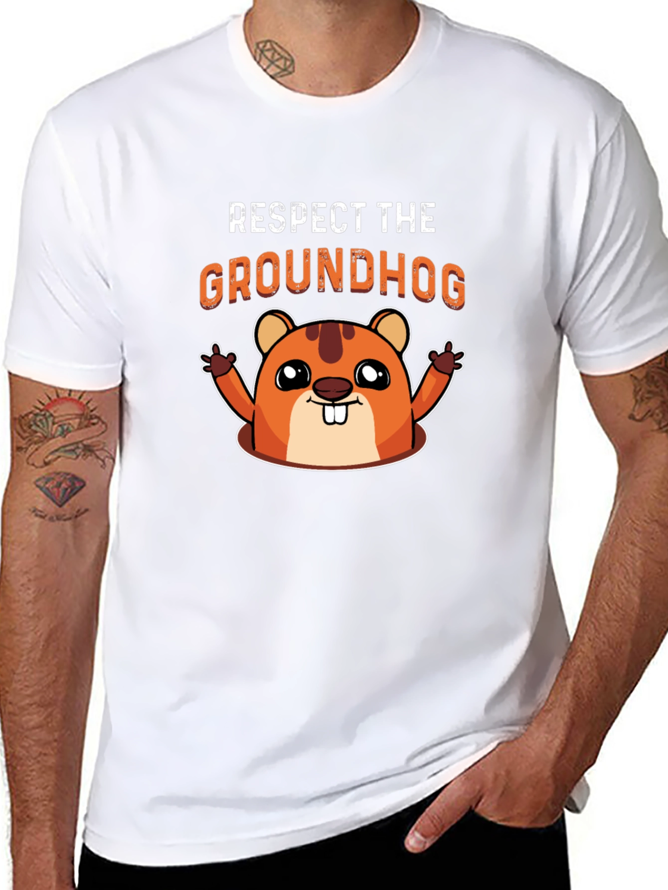 Respect the Groundhog Graphic T-Shirt