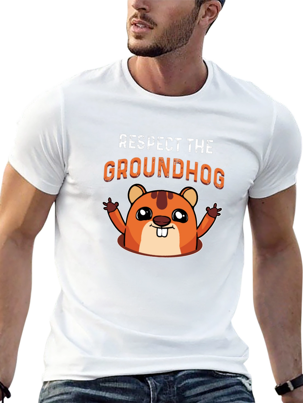 Respect the Groundhog Graphic T-Shirt