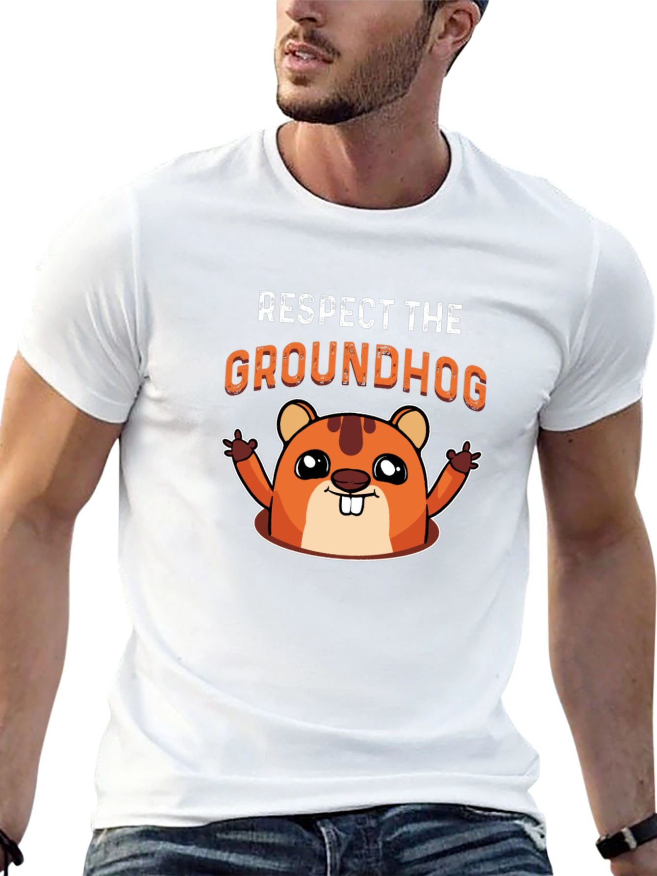 Respect the Groundhog Graphic T-Shirt