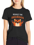 Respect the Groundhog Graphic T-Shirt