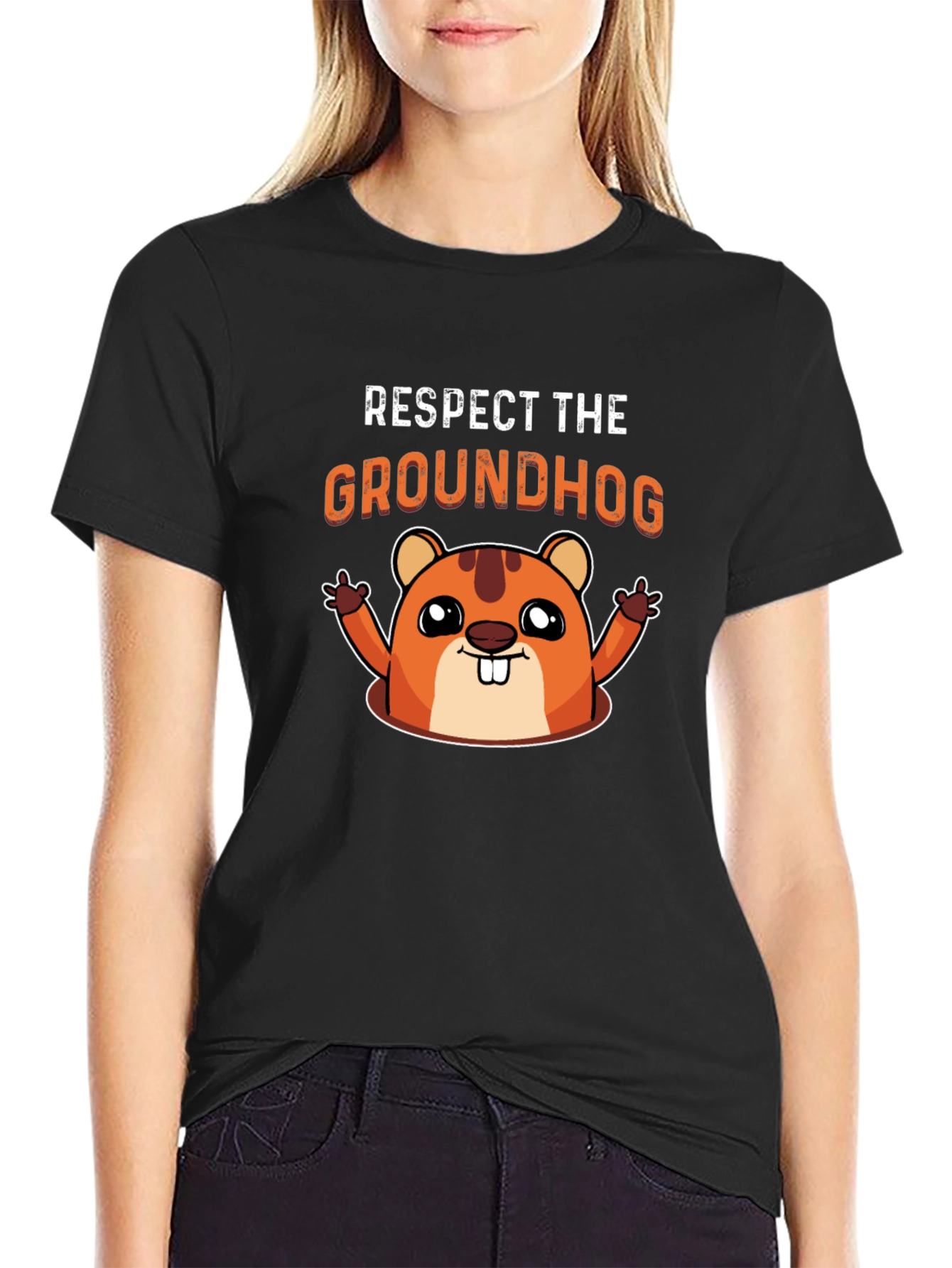 Respect the Groundhog Graphic T-Shirt