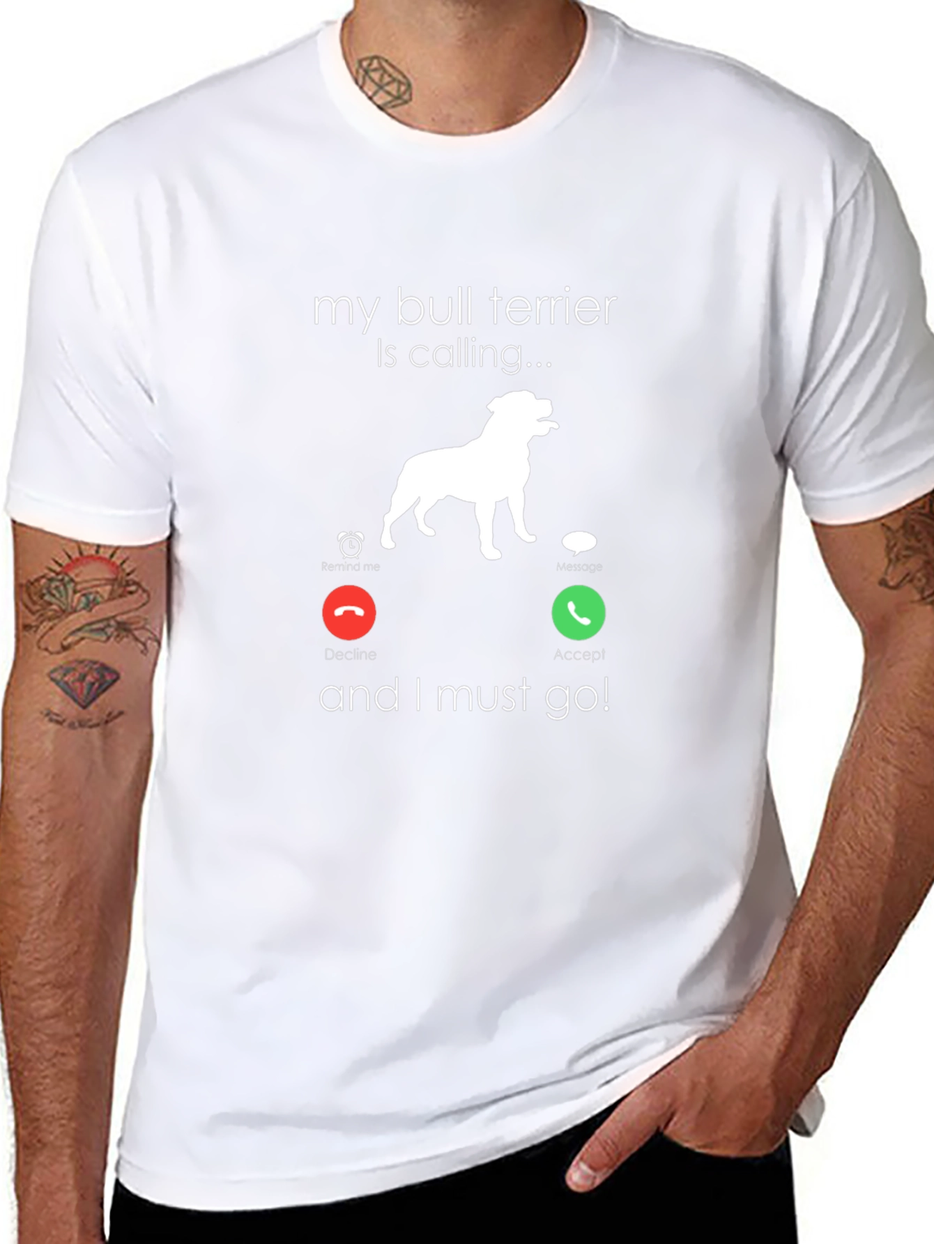Bull Terrier Calling T-Shirt - Dog Lover Tee