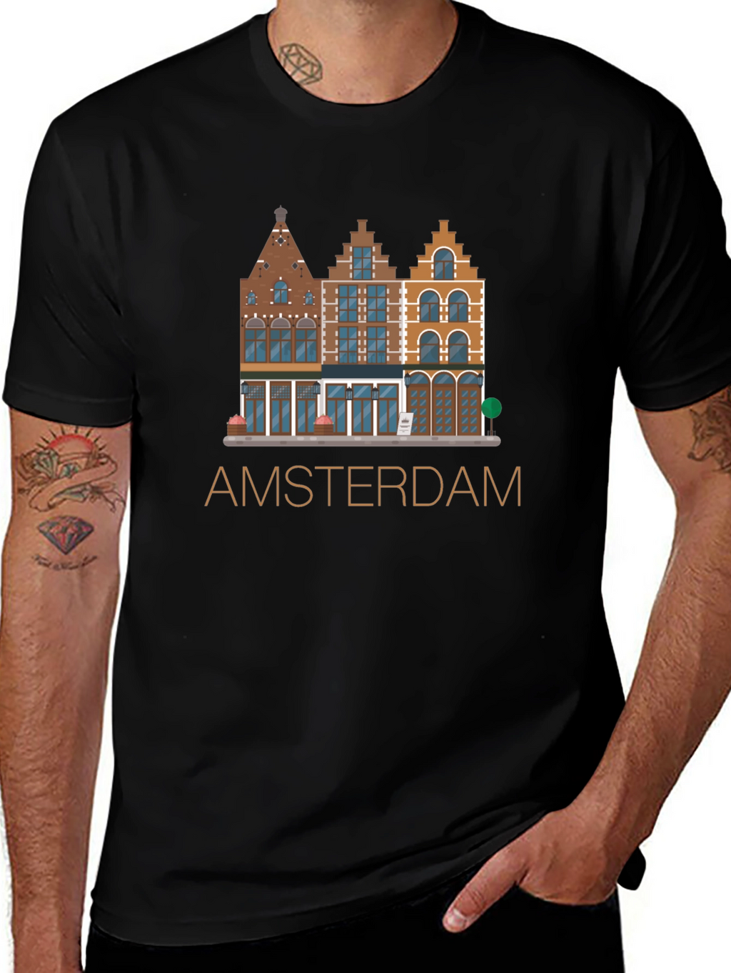 Amsterdam T-Shirt: Dutch Houses Design