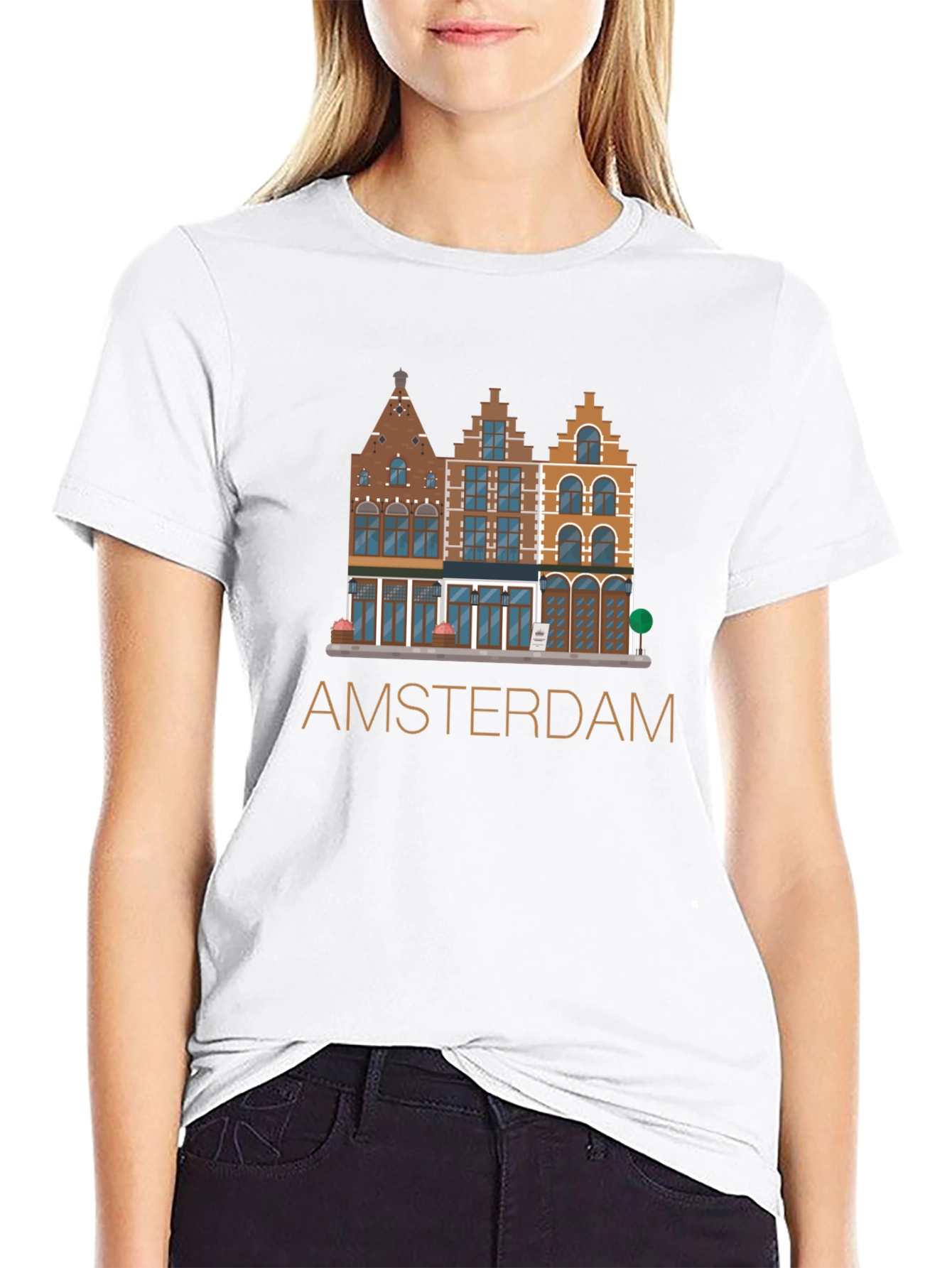 Amsterdam T-Shirt: Dutch Houses Design