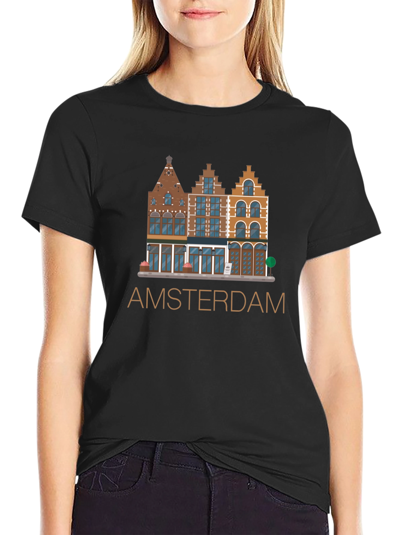 Amsterdam T-Shirt: Dutch Houses Design