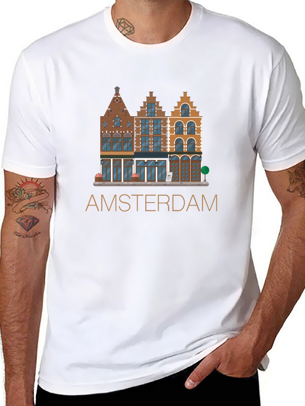 Amsterdam T-Shirt: Dutch Houses Design