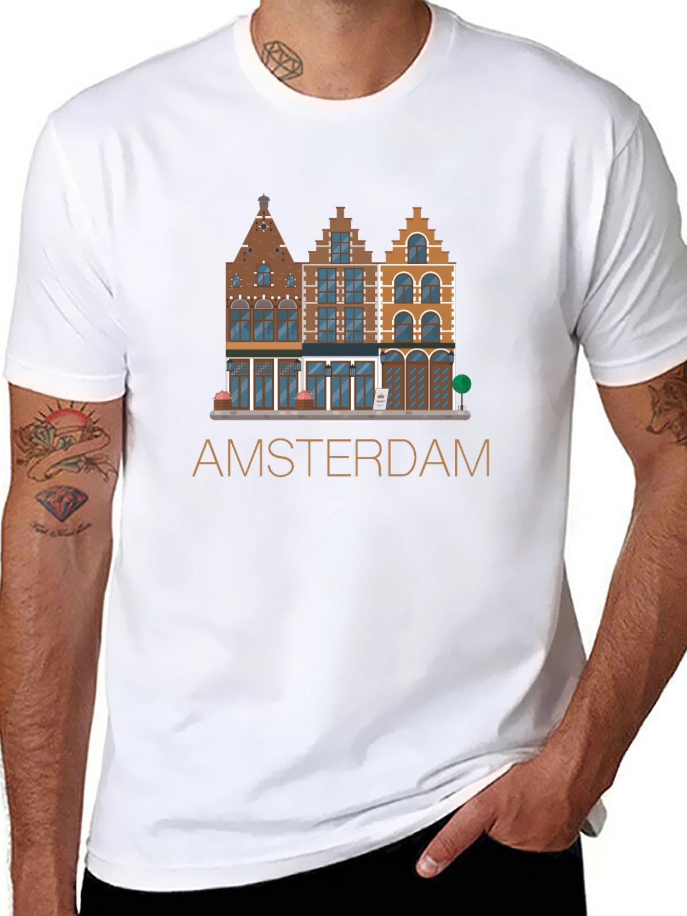 Amsterdam T-Shirt: Dutch Houses Design