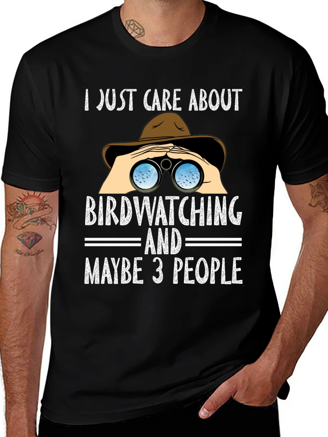 Birdwatching T-Shirt - I Just Care About Birdwatching & Maybe 3 People