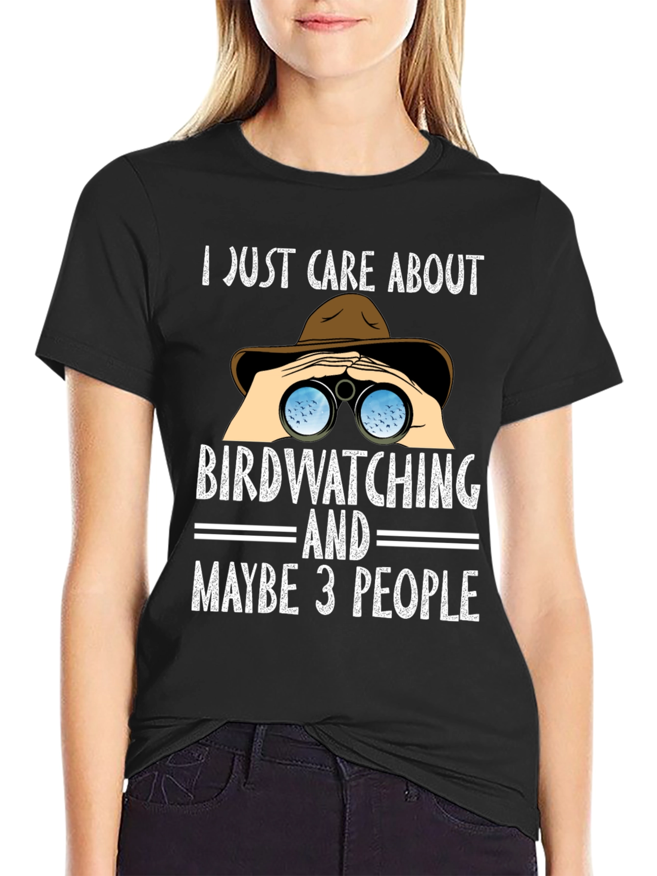 Birdwatching T-Shirt - I Just Care About Birdwatching & Maybe 3 People