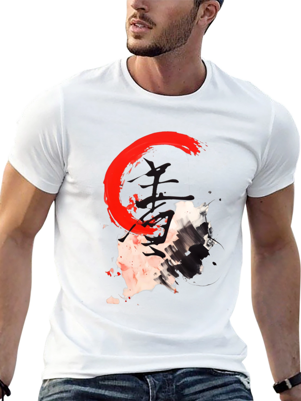 Abstract Graphic Print Crew Neck T-Shirt