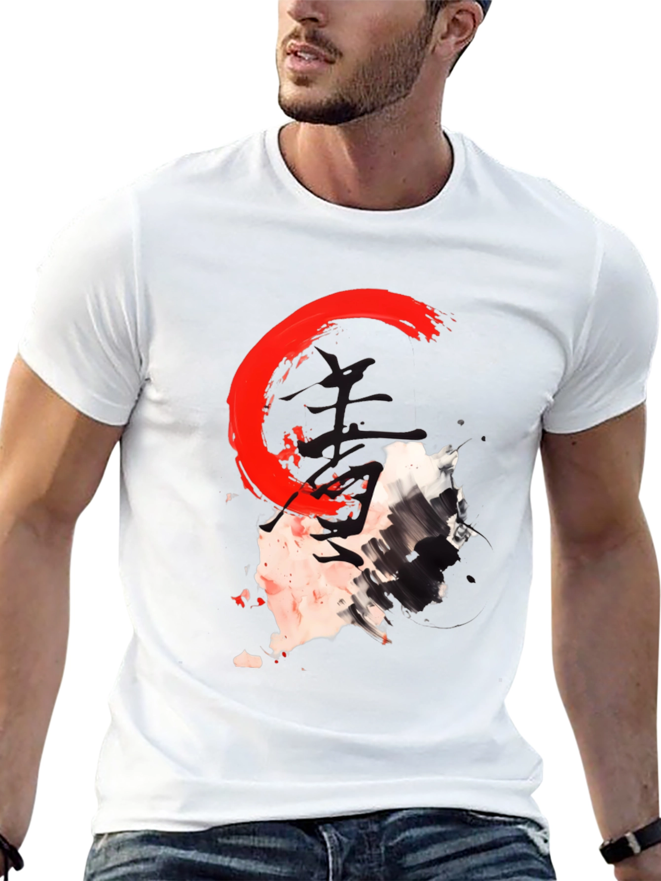 Abstract Graphic Print Crew Neck T-Shirt