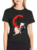 Abstract Graphic Print Crew Neck T-Shirt