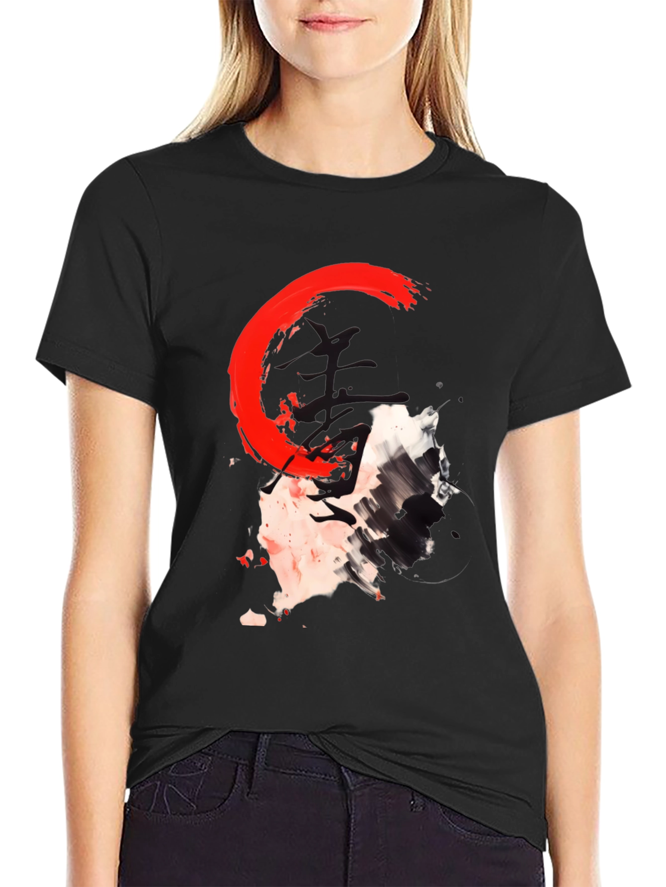 Abstract Graphic Print Crew Neck T-Shirt