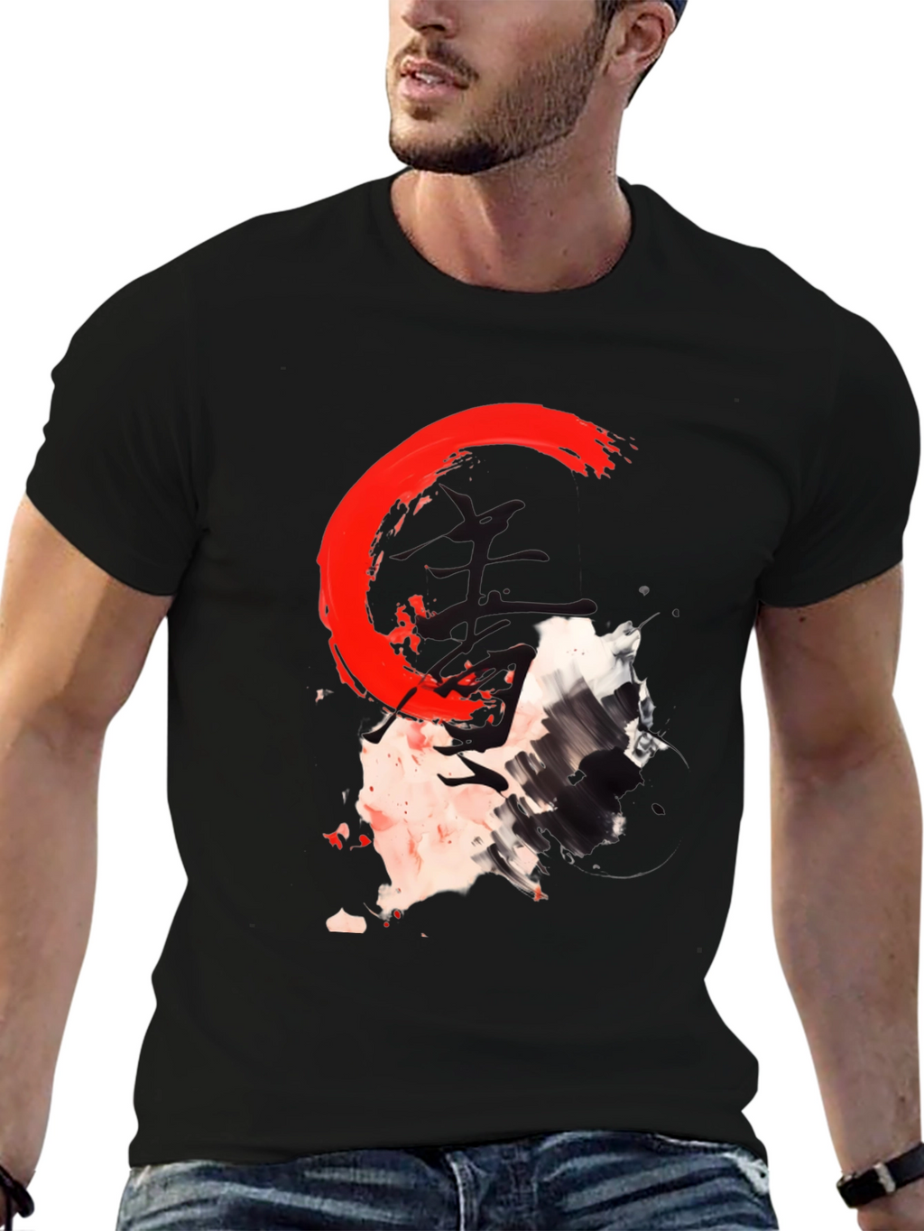 Abstract Graphic Print Crew Neck T-Shirt