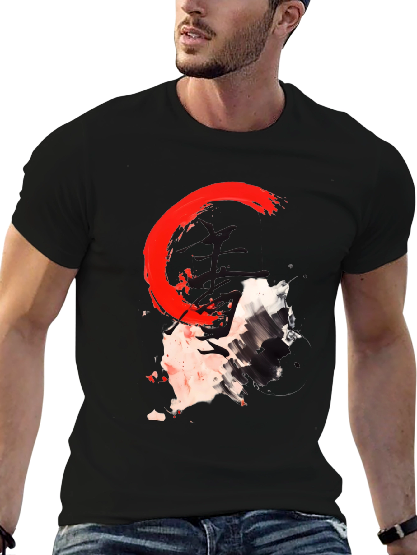 Abstract Graphic Print Crew Neck T-Shirt