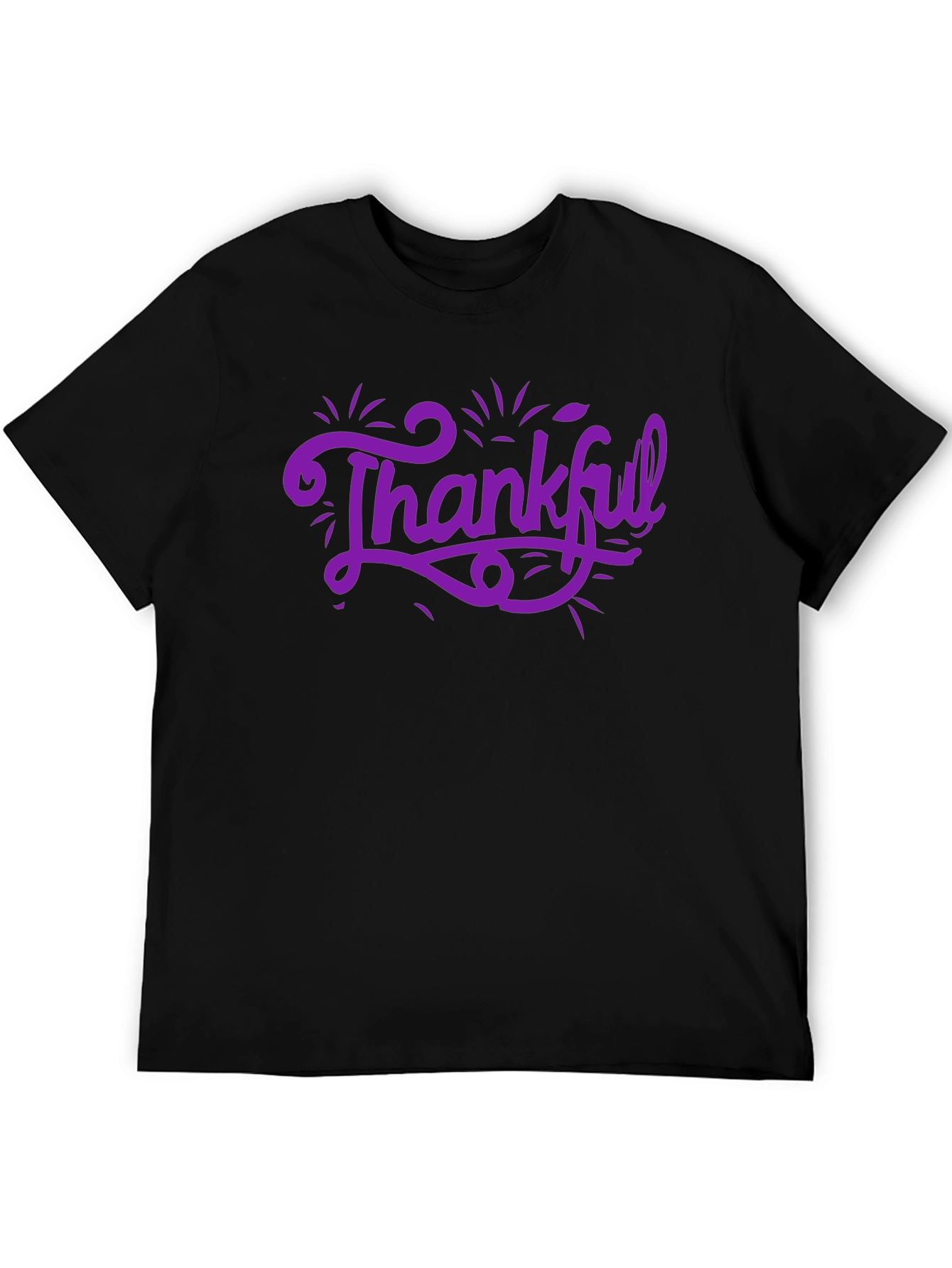 Thankful Graphic Tee - Black Cotton T-Shirt
