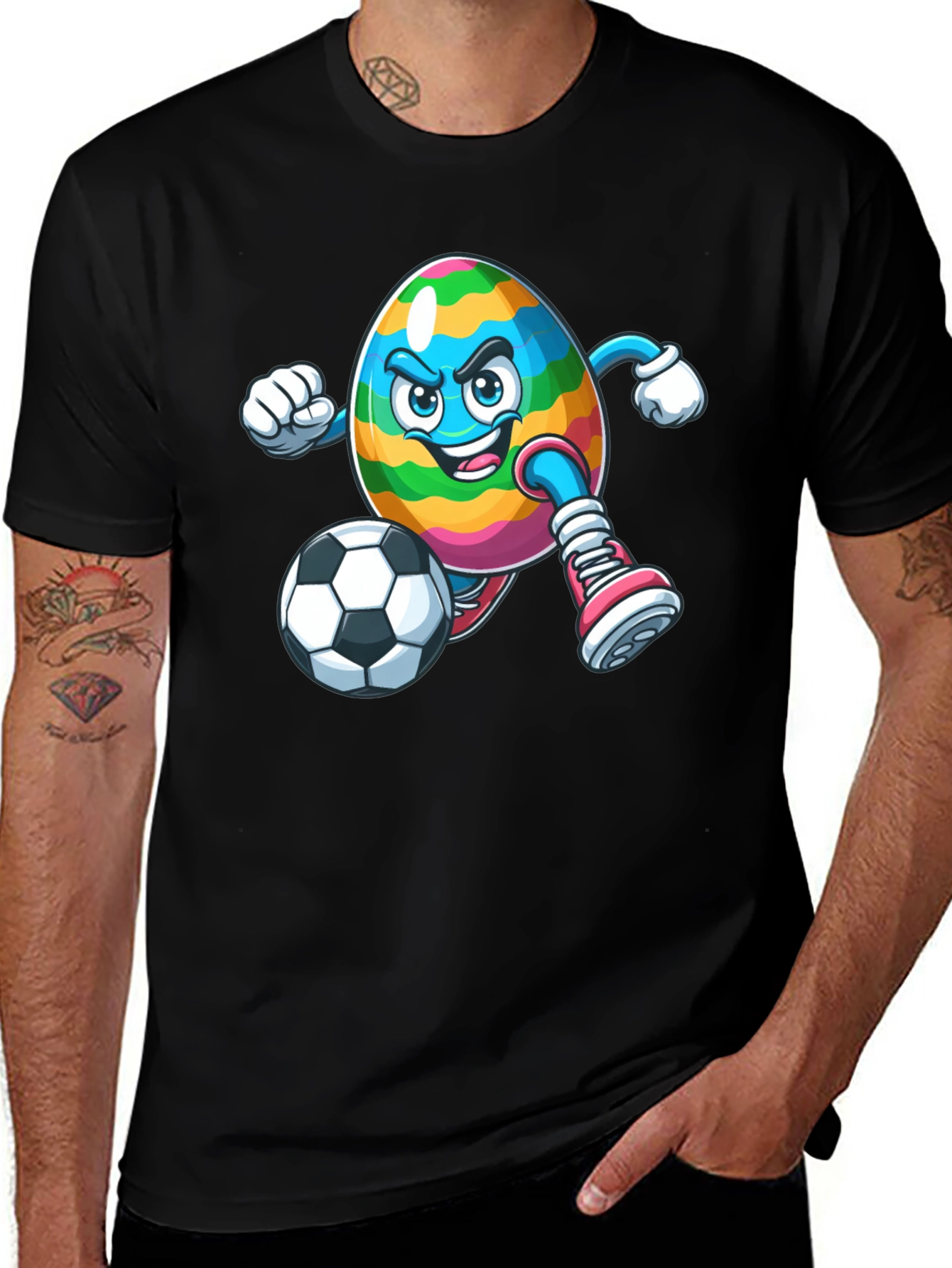 Easter Egg Soccer Player Graphic T-Shirt