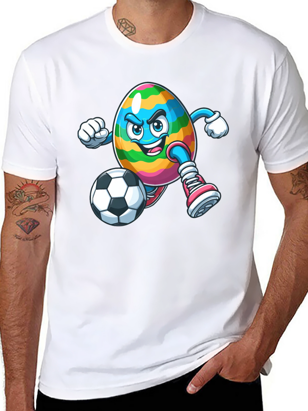 Easter Egg Soccer Player Graphic T-Shirt