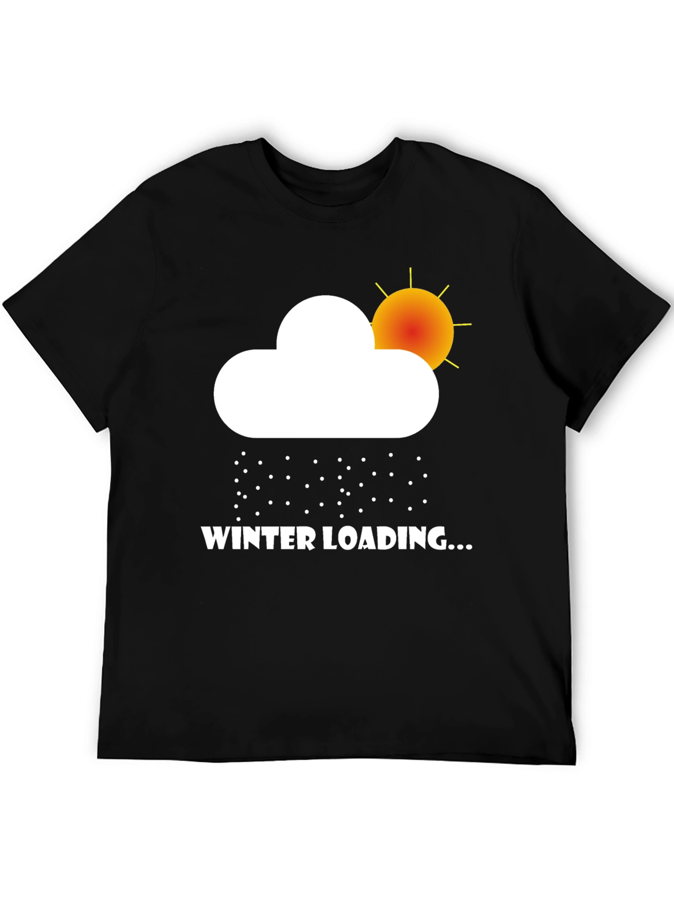 Winter Loading Graphic Tee - Black Cotton T-Shirt