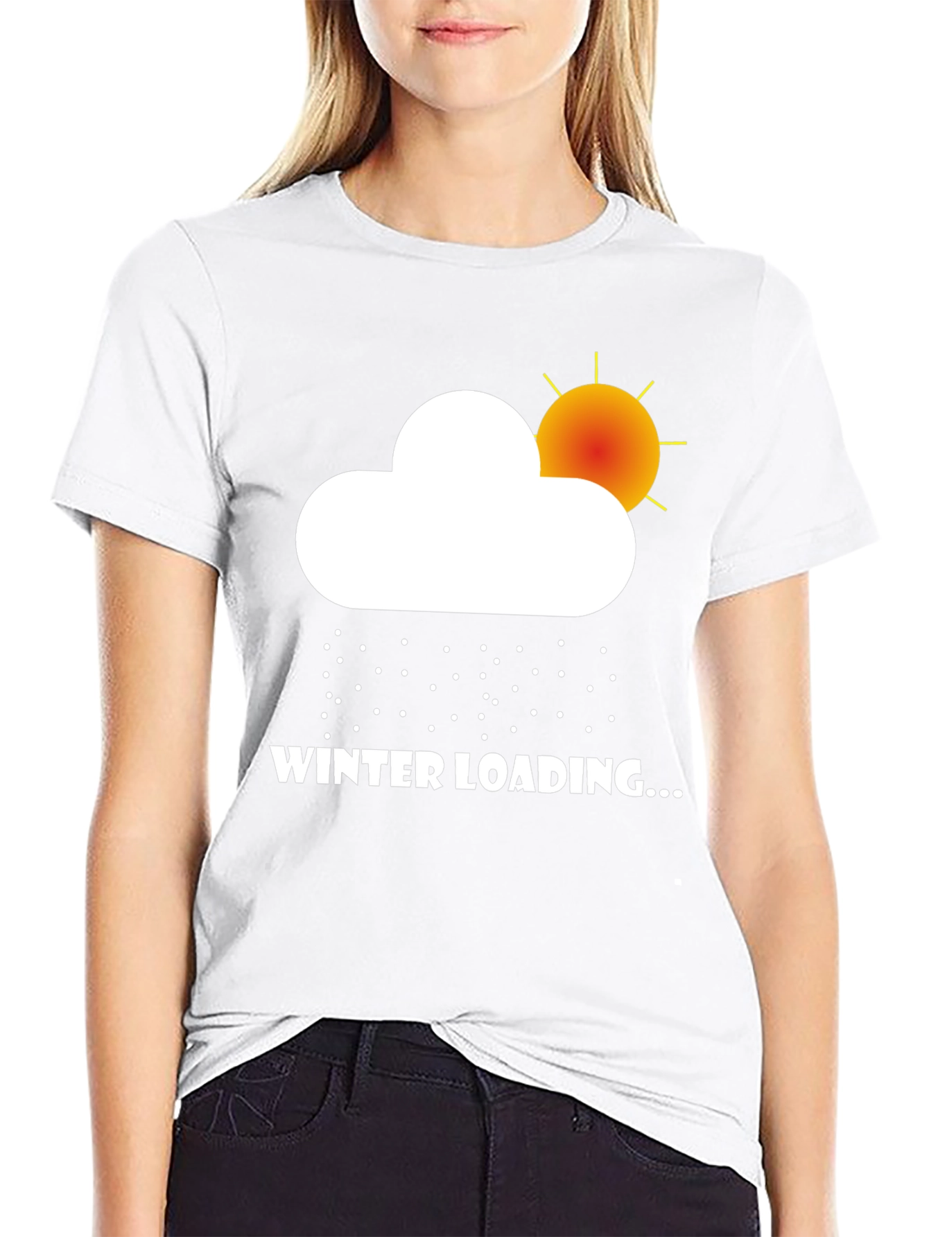 Winter Loading Graphic Tee - Black Cotton T-Shirt