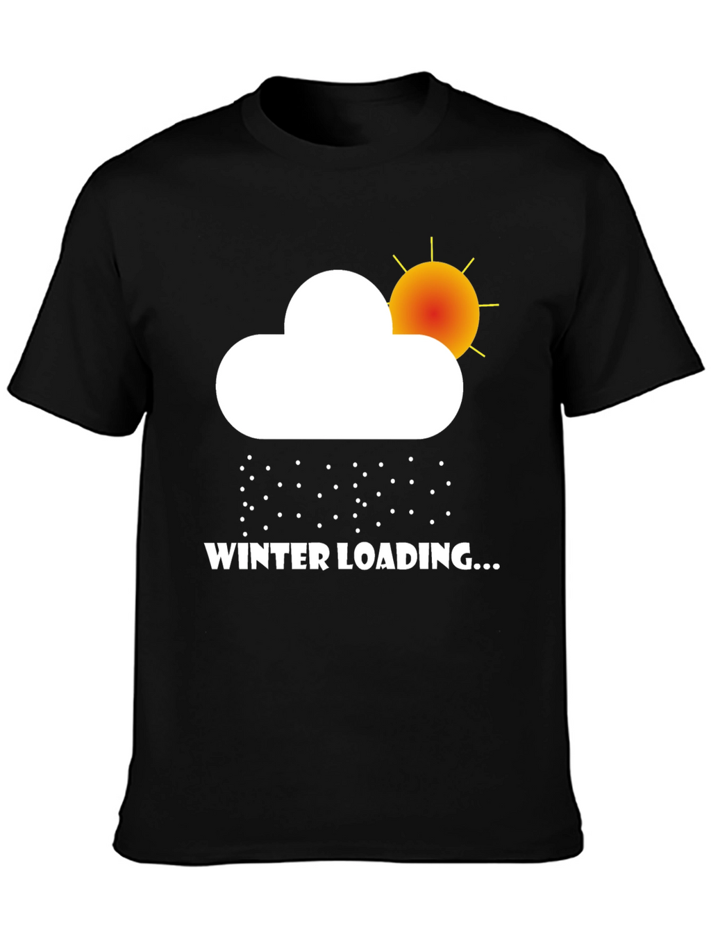 Winter Loading Graphic Tee - Black Cotton T-Shirt