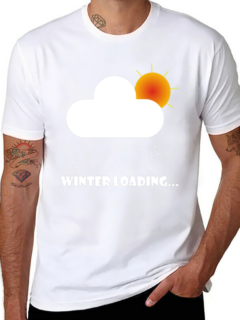 Winter Loading Graphic Tee - Black Cotton T-Shirt