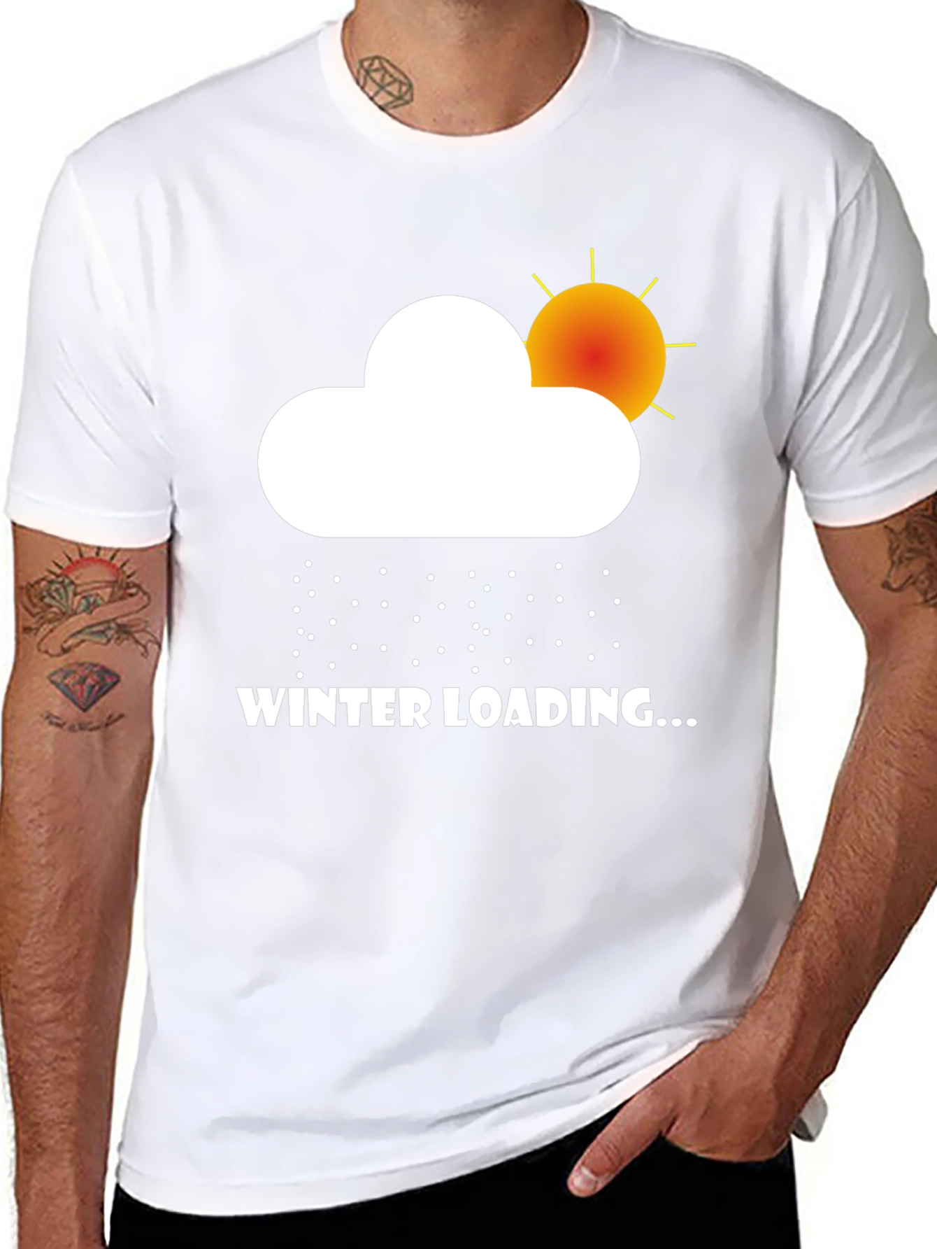 Winter Loading Graphic Tee - Black Cotton T-Shirt