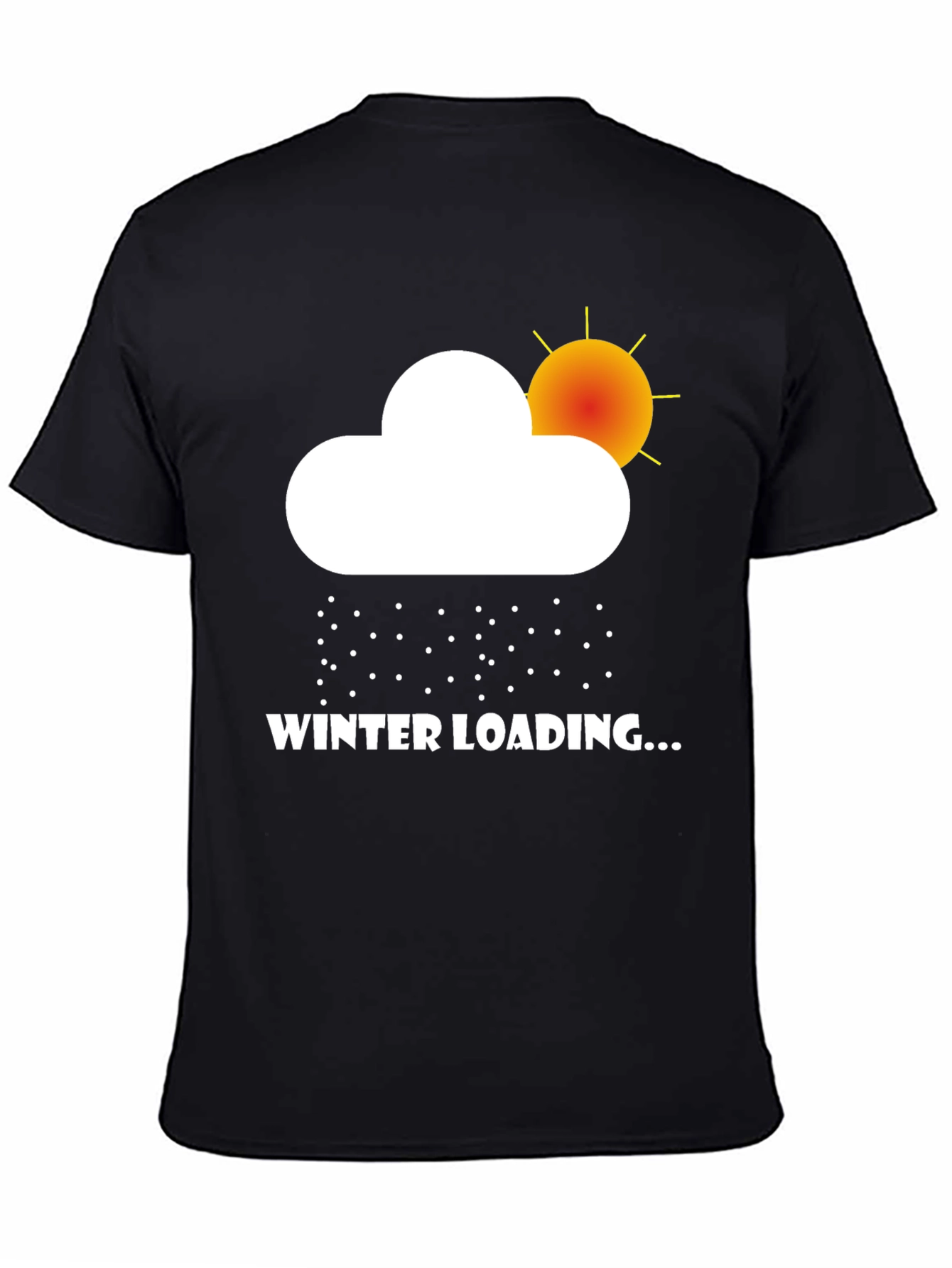 Winter Loading Graphic Tee - Black Cotton T-Shirt