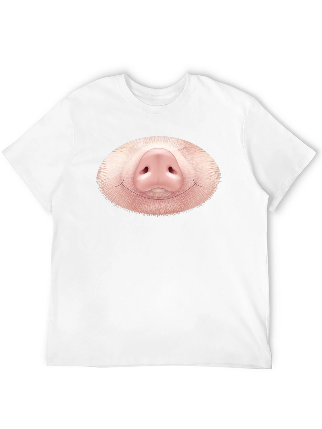 Funny Pig Nose Graphic Black T-Shirt