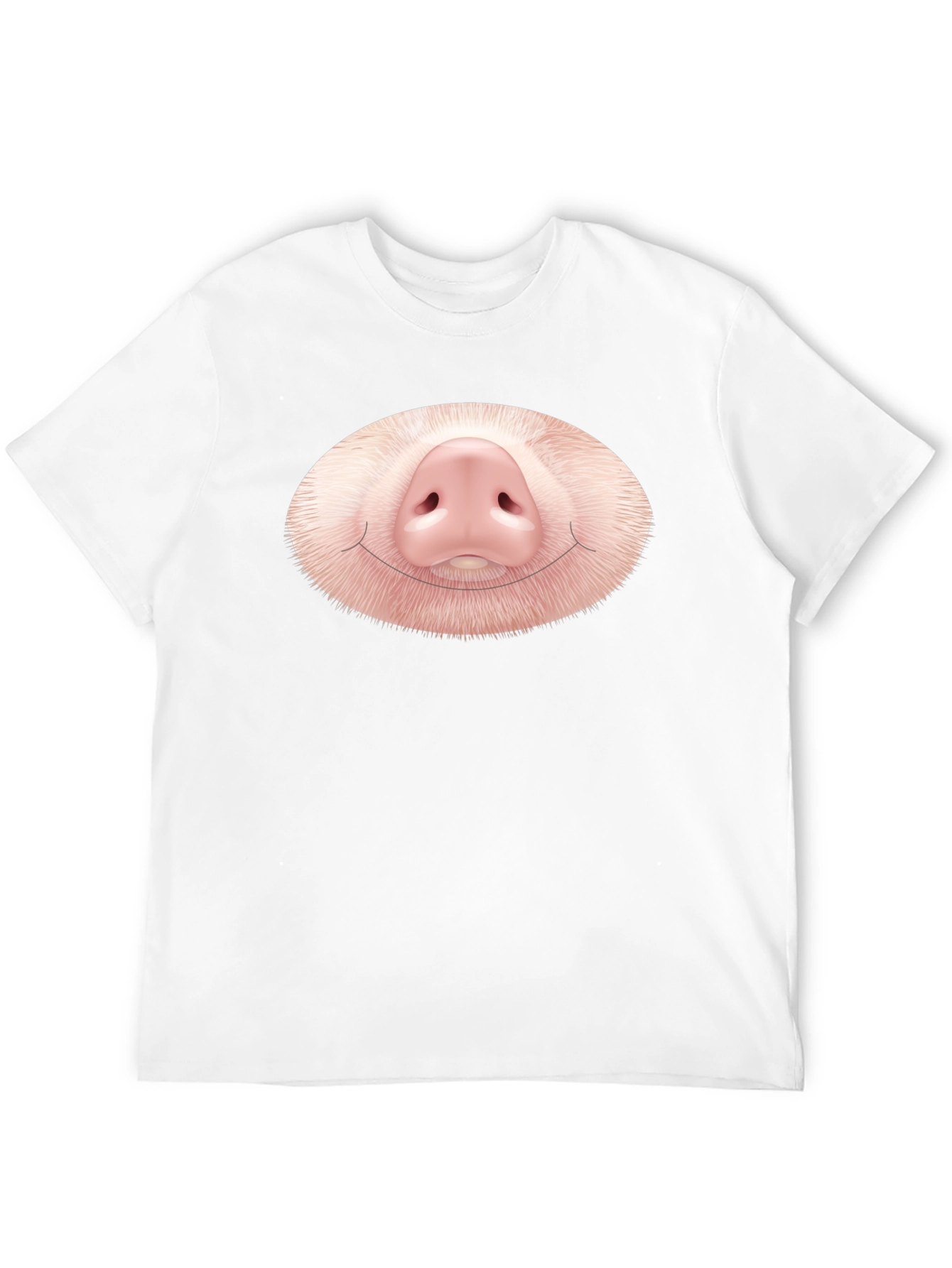 Funny Pig Nose Graphic Black T-Shirt