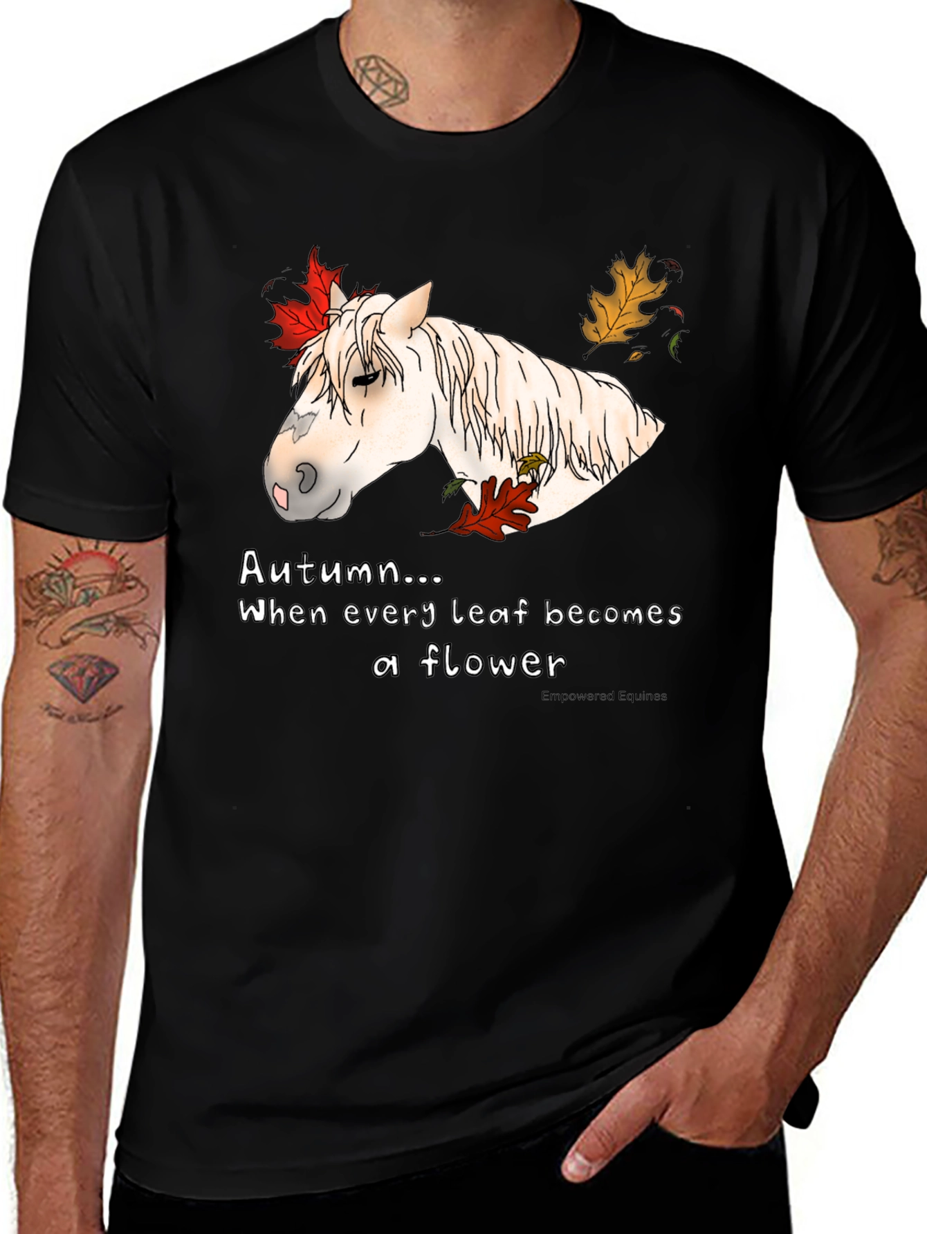 Autumn Horse T-Shirt - Every Leaf a Flower