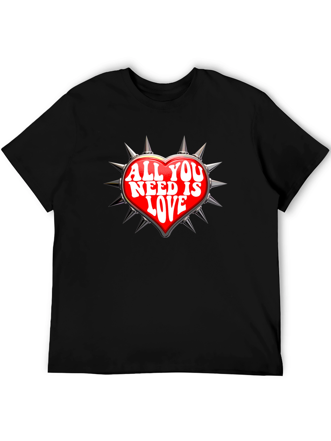 All You Need Is Love Heart Spiked T-Shirt