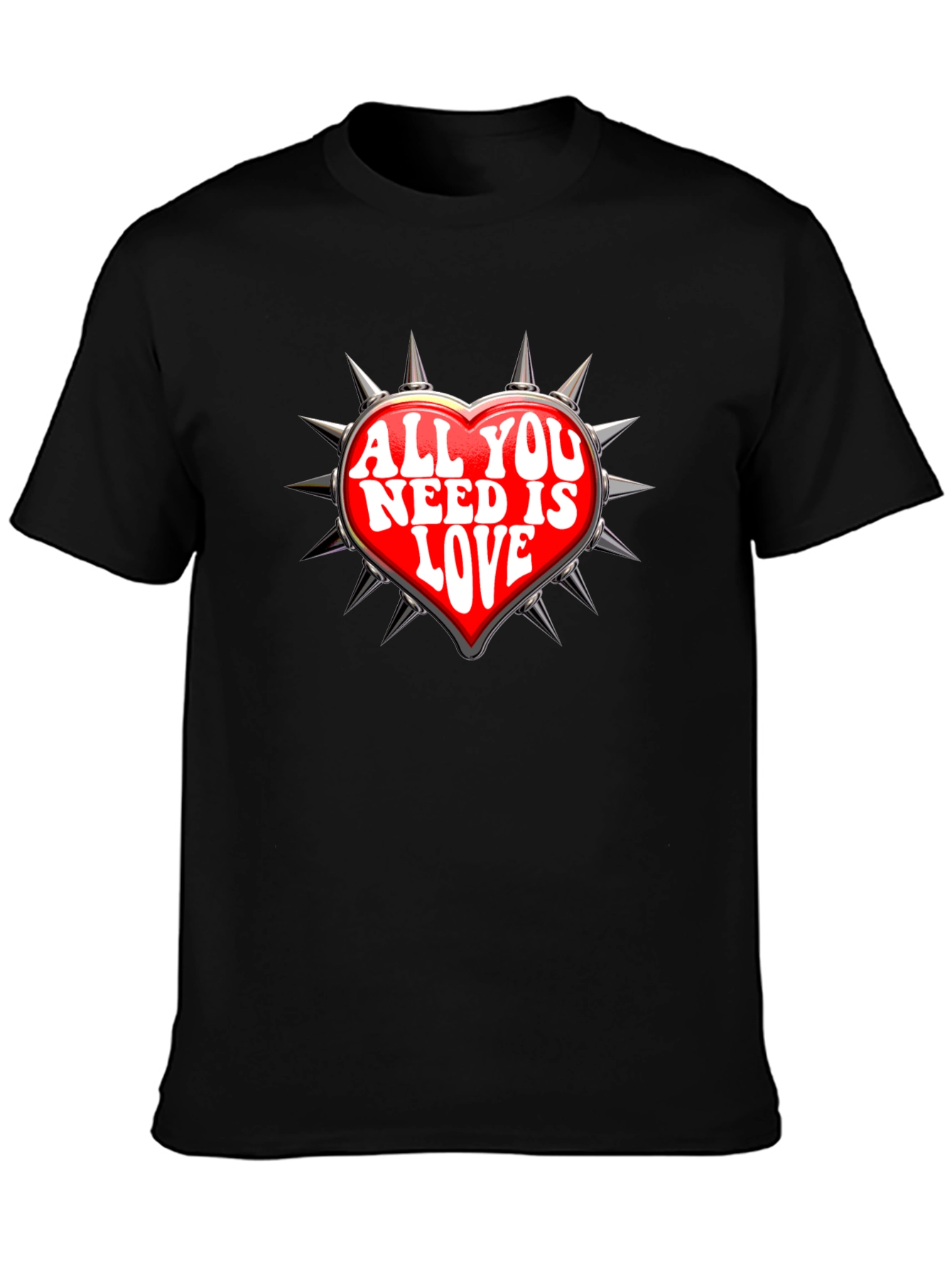 All You Need Is Love Heart Spiked T-Shirt
