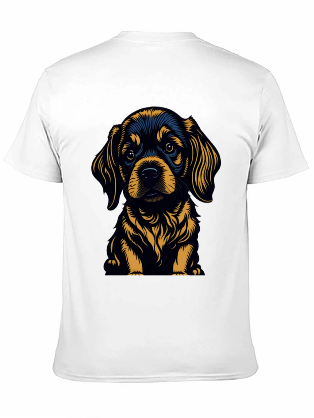 Cute Puppy Graphic Tee - Black Cotton Blend