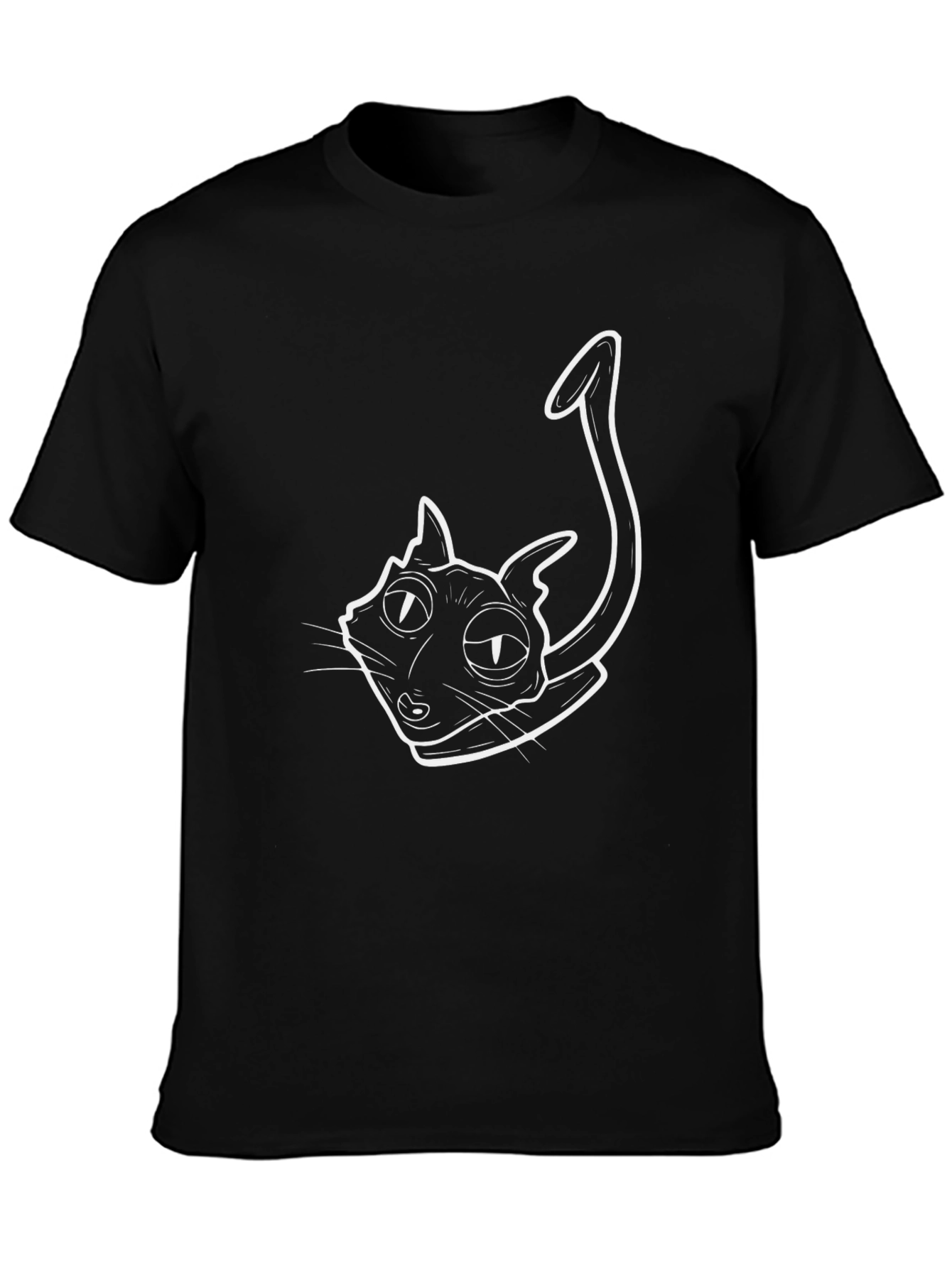 Black Cat Graphic Tee - Mens Short Sleeve Shirt