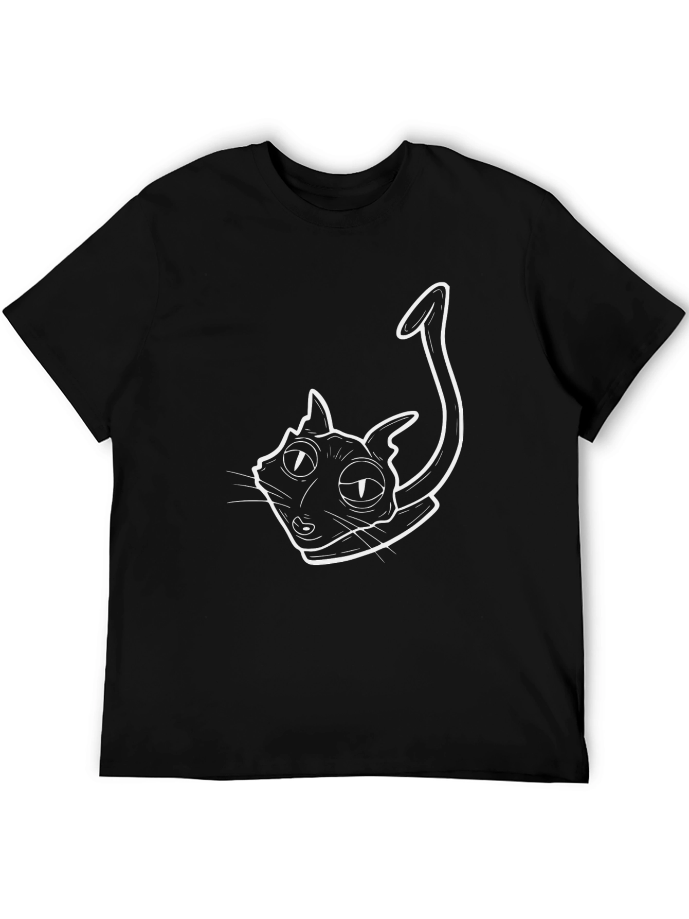 Black Cat Graphic Tee - Mens Short Sleeve Shirt