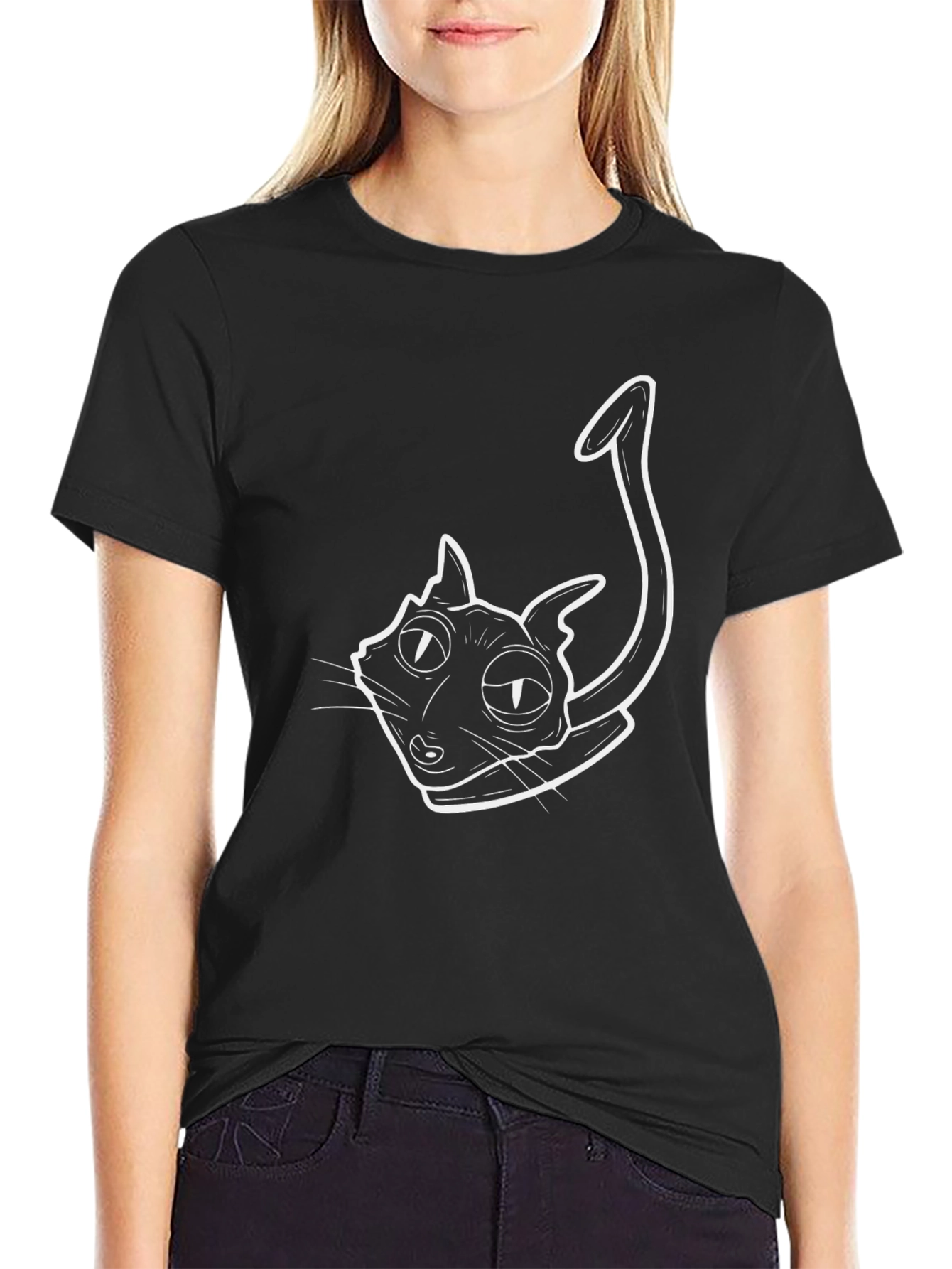Black Cat Graphic Tee - Mens Short Sleeve Shirt