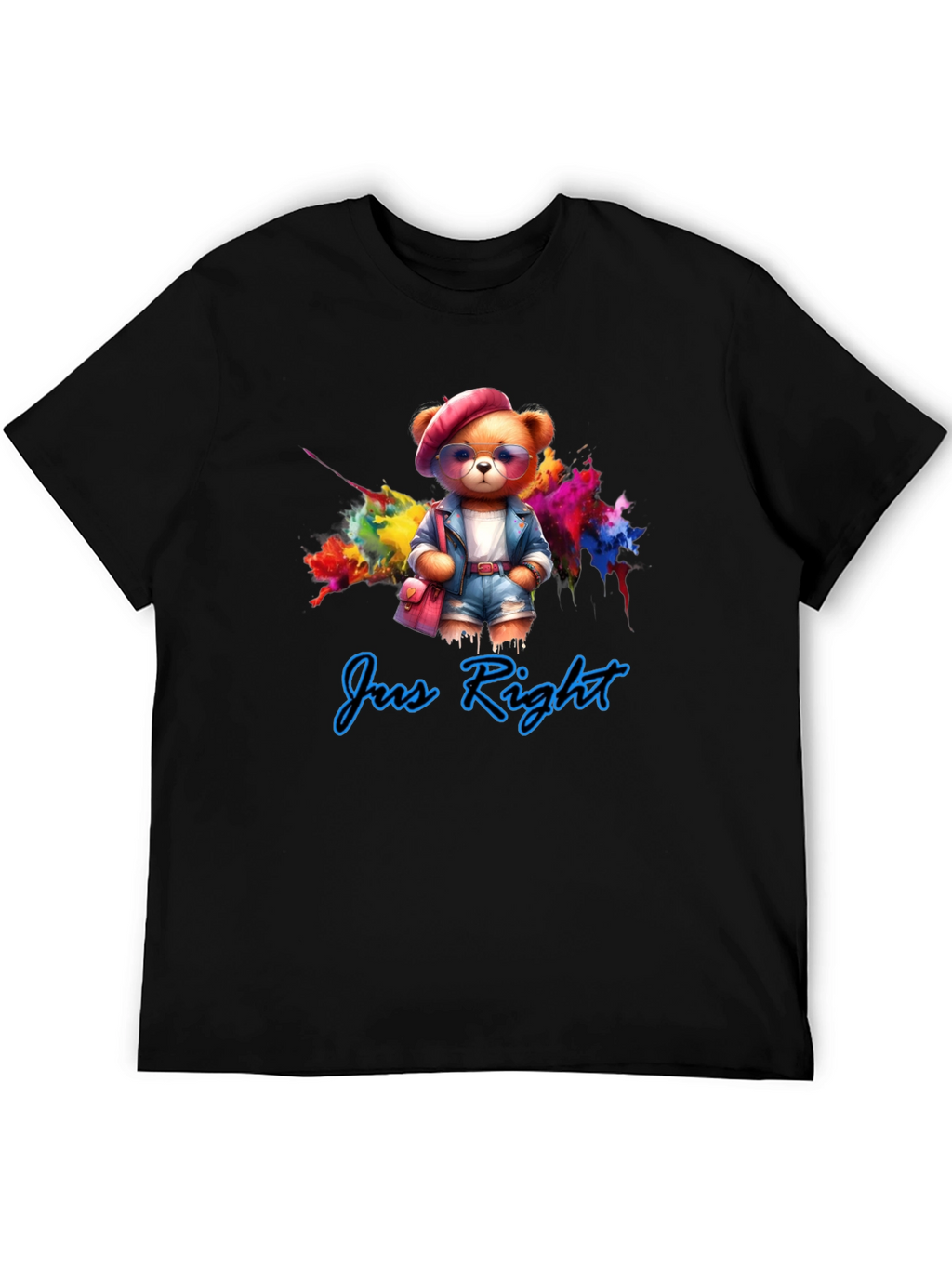 Jus Right Teddy Bear Graphic T-Shirt