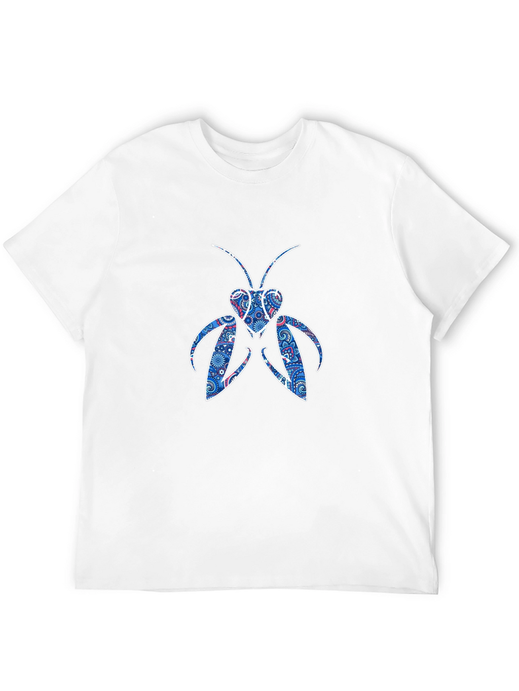 Abstract Praying Mantis Graphic Tee - Black