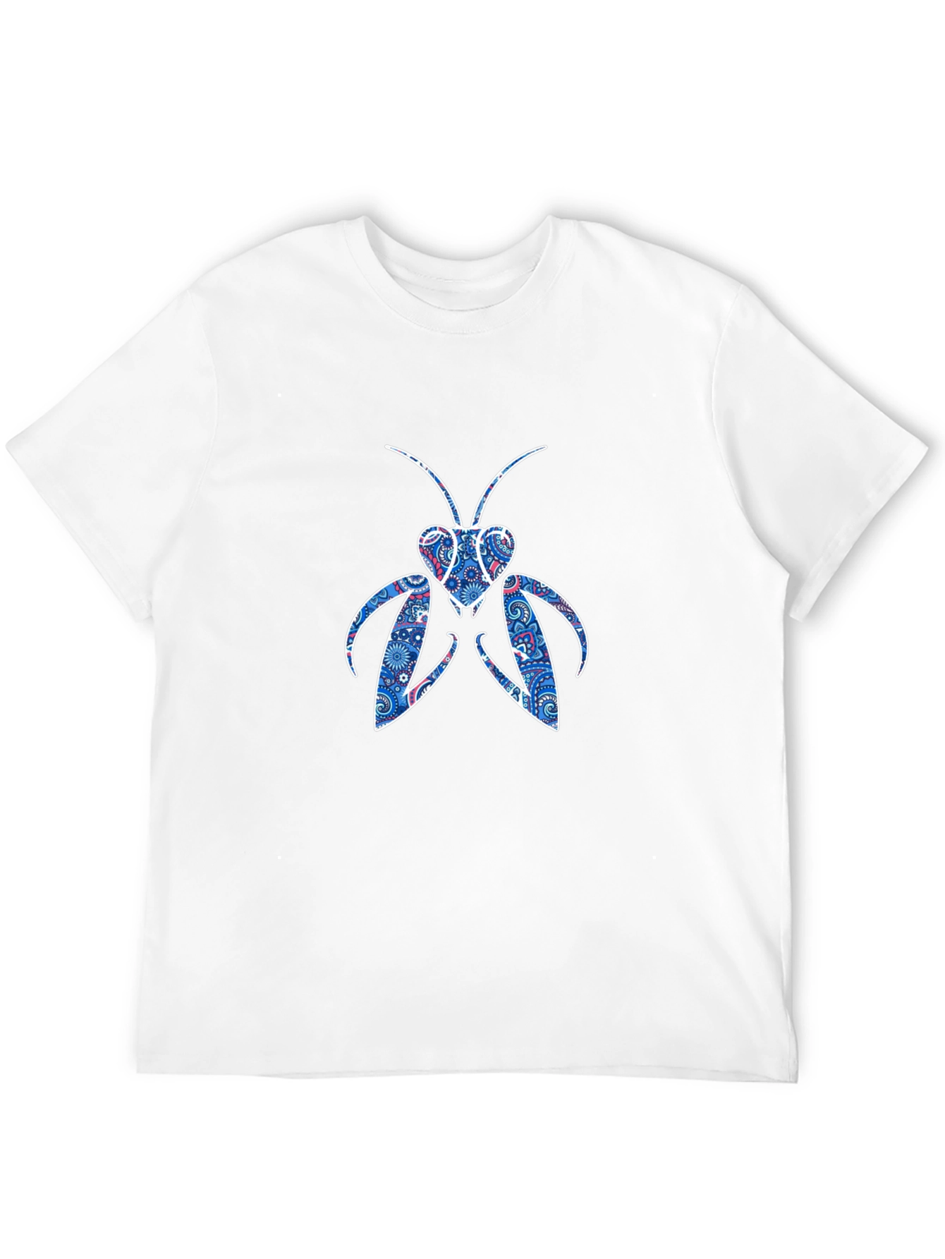 Abstract Praying Mantis Graphic Tee - Black