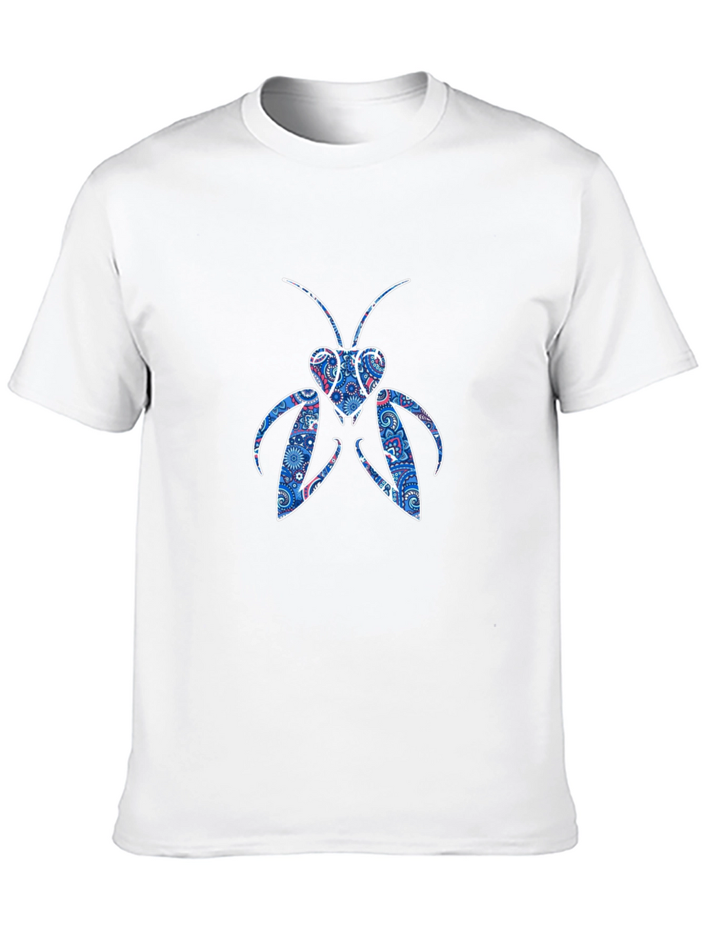 Abstract Praying Mantis Graphic Tee - Black