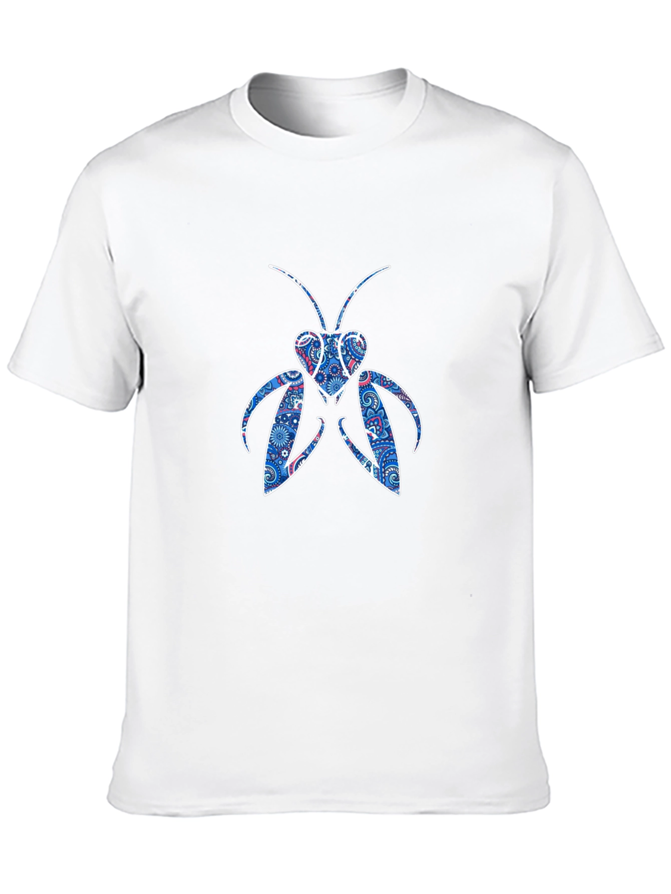 Abstract Praying Mantis Graphic Tee - Black
