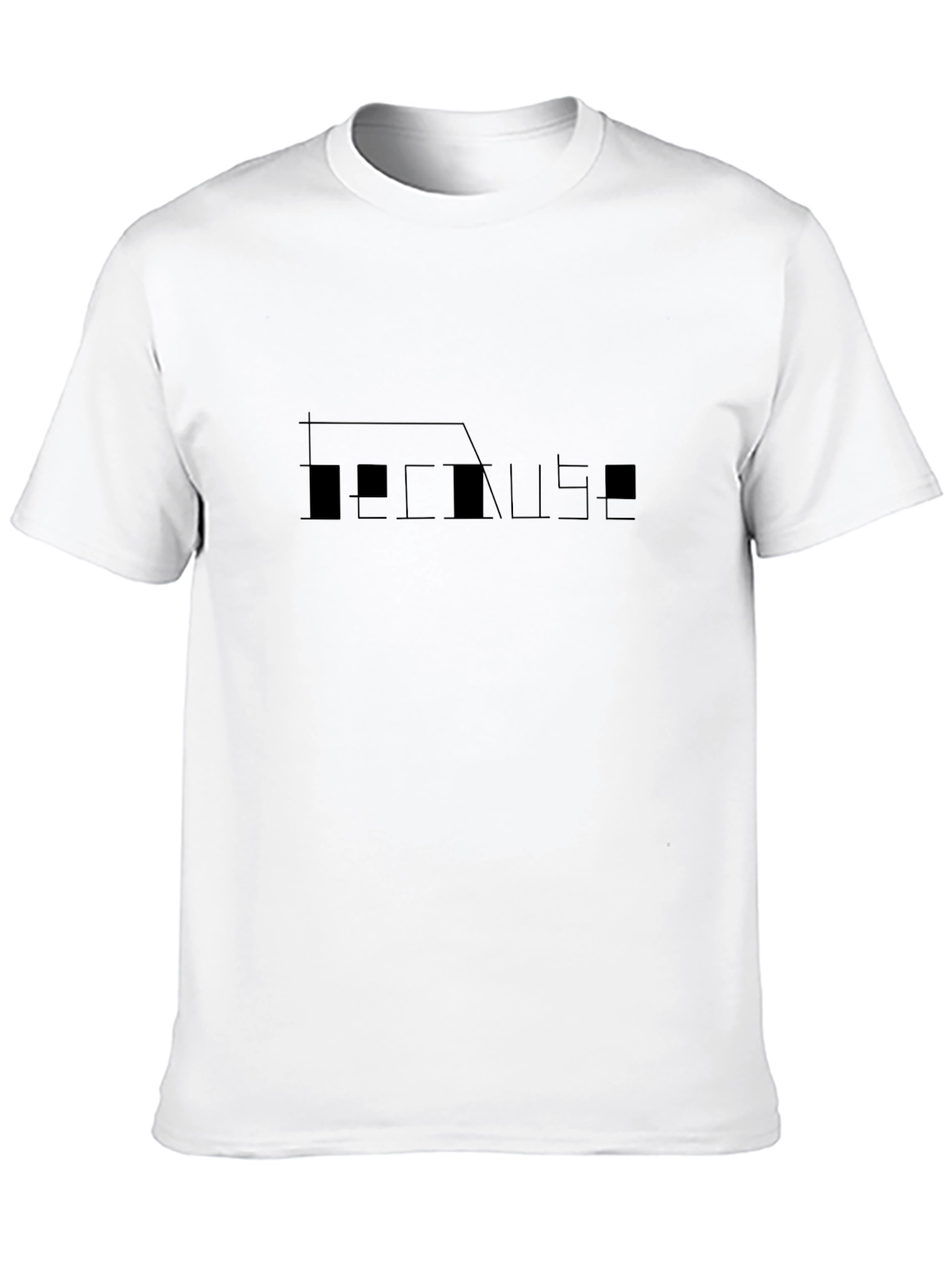 Black BECAUSE Graphic Tee - Modern Minimalist Design