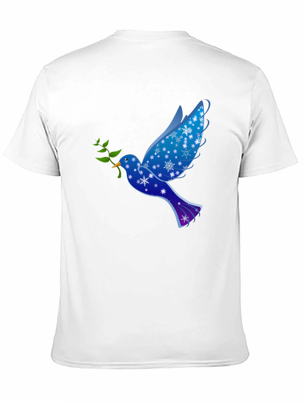 Peace Dove Graphic Tee - Holiday Snowflake Bird T-Shirt