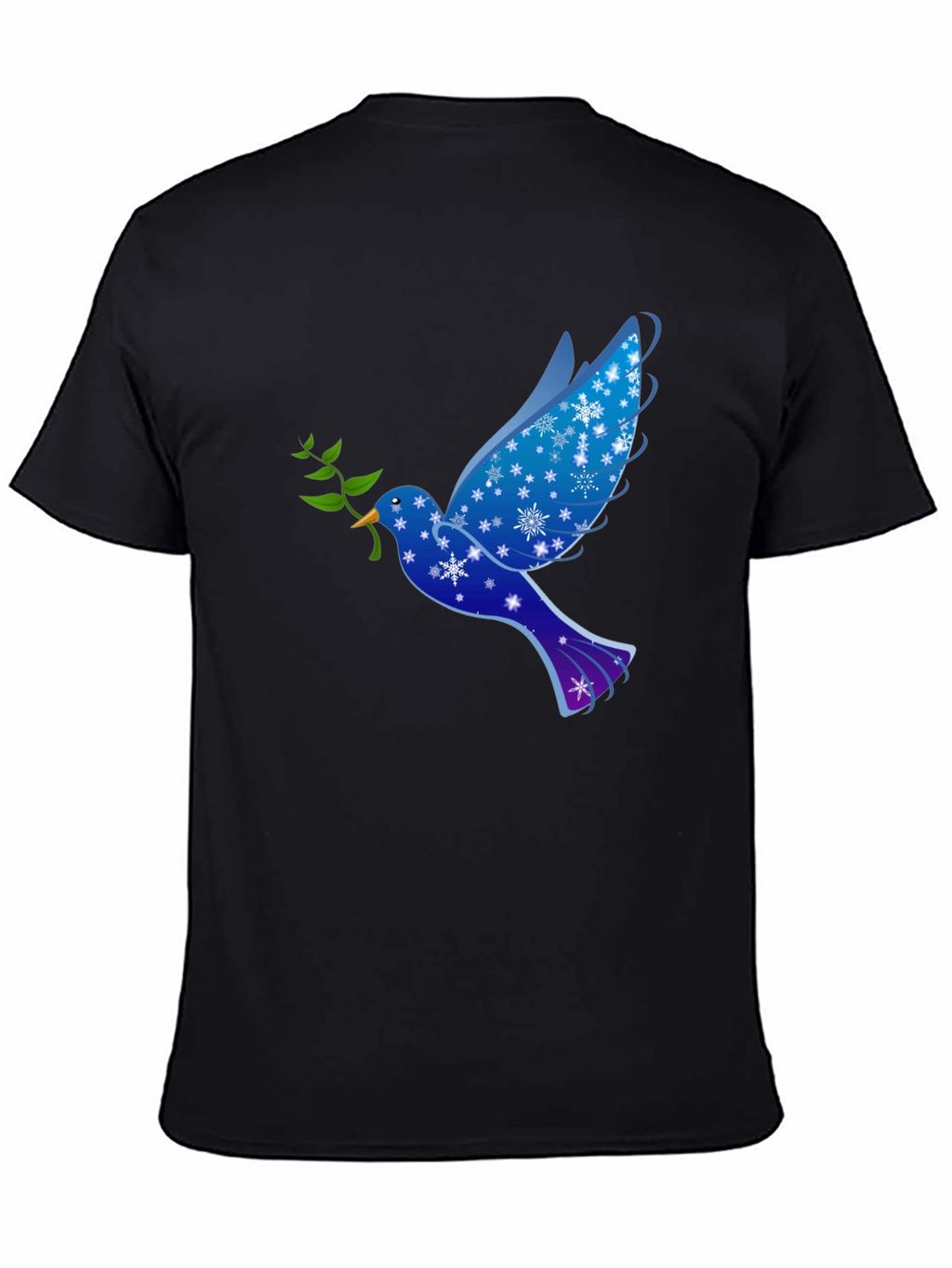 Peace Dove Graphic Tee - Holiday Snowflake Bird T-Shirt