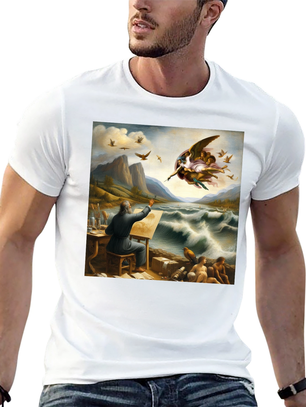 Artistic T-Shirt: Painter Sea Creation