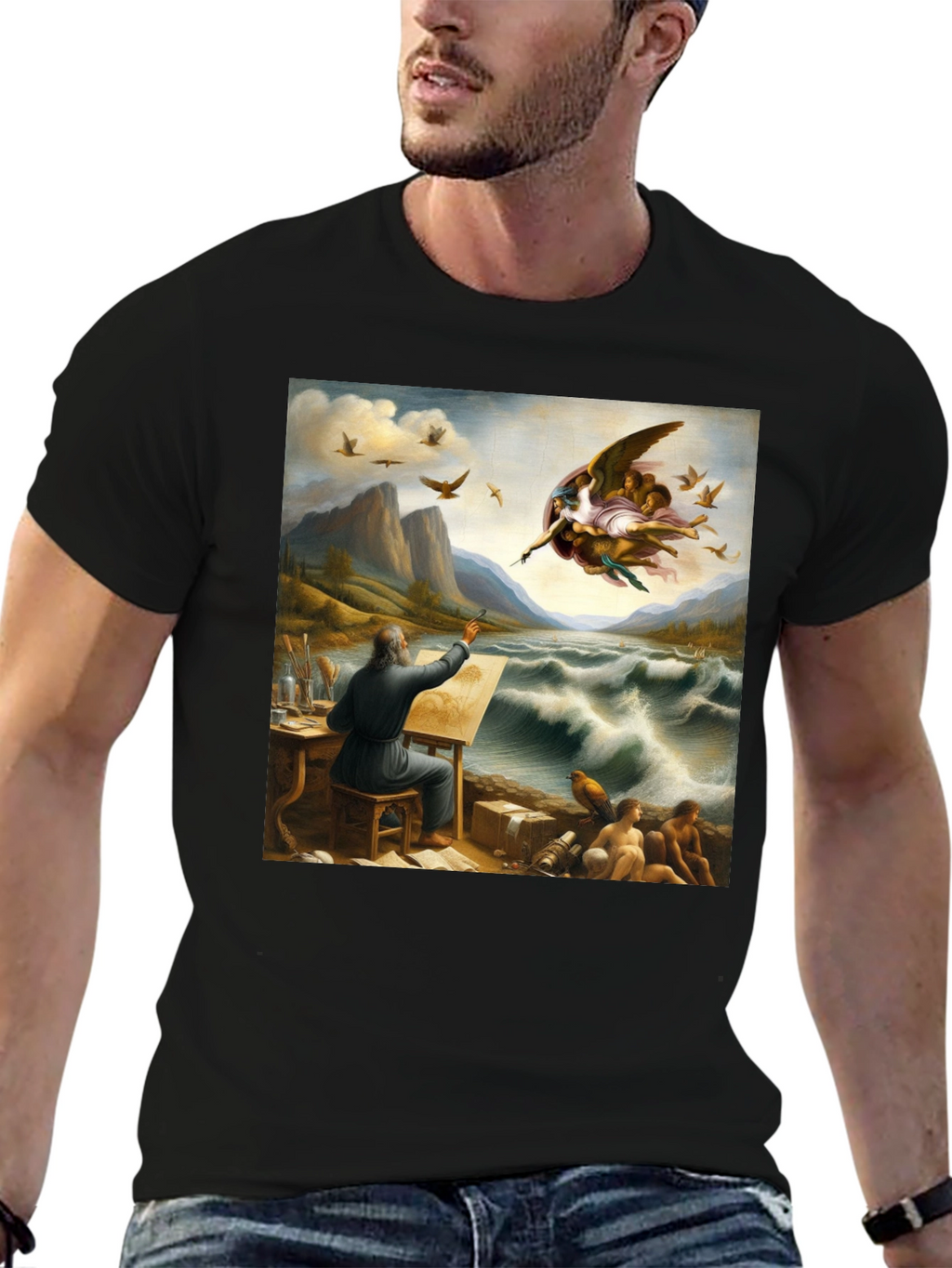 Artistic T-Shirt: Painter Sea Creation