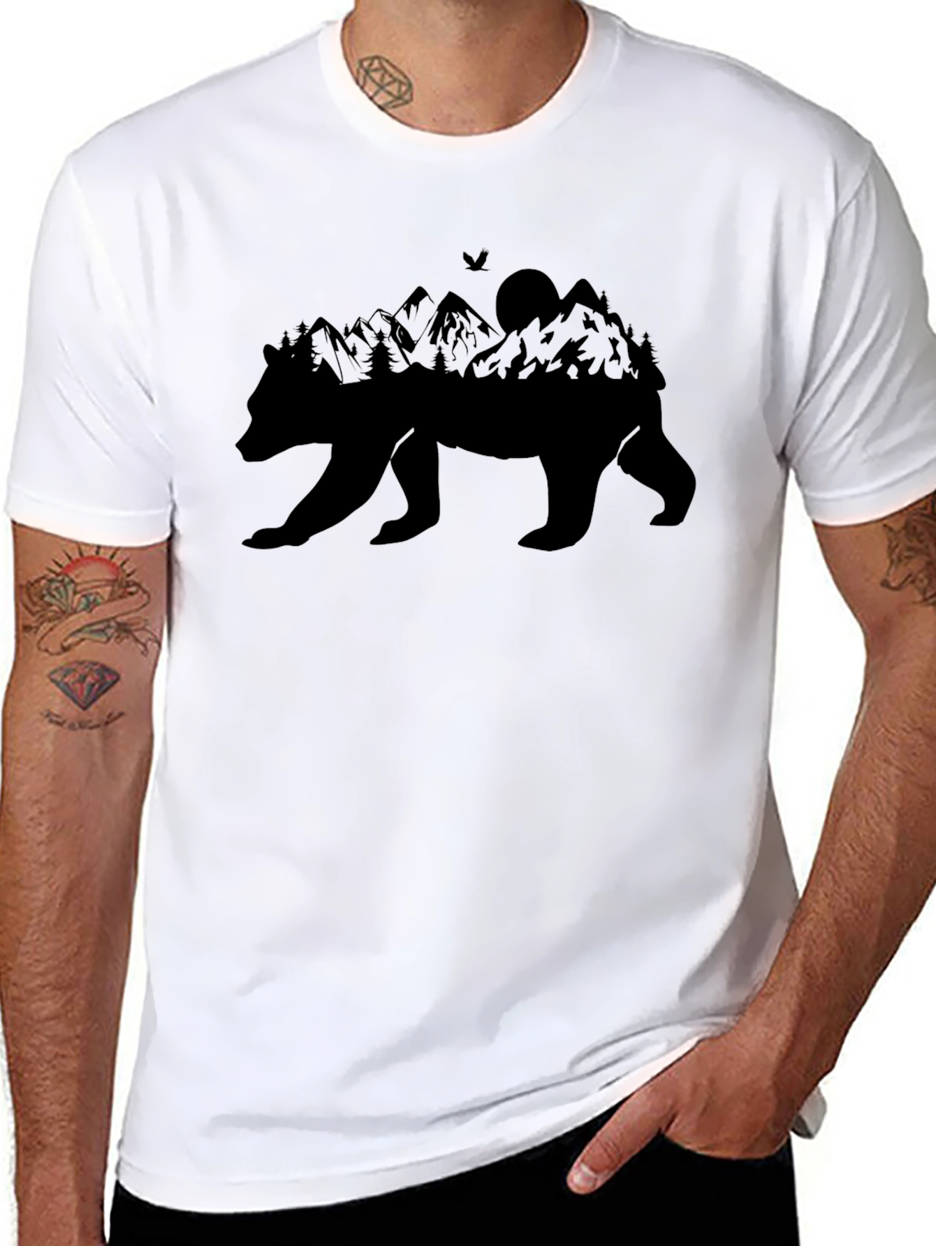 Bear Mountain Silhouette Graphic Tee - Black