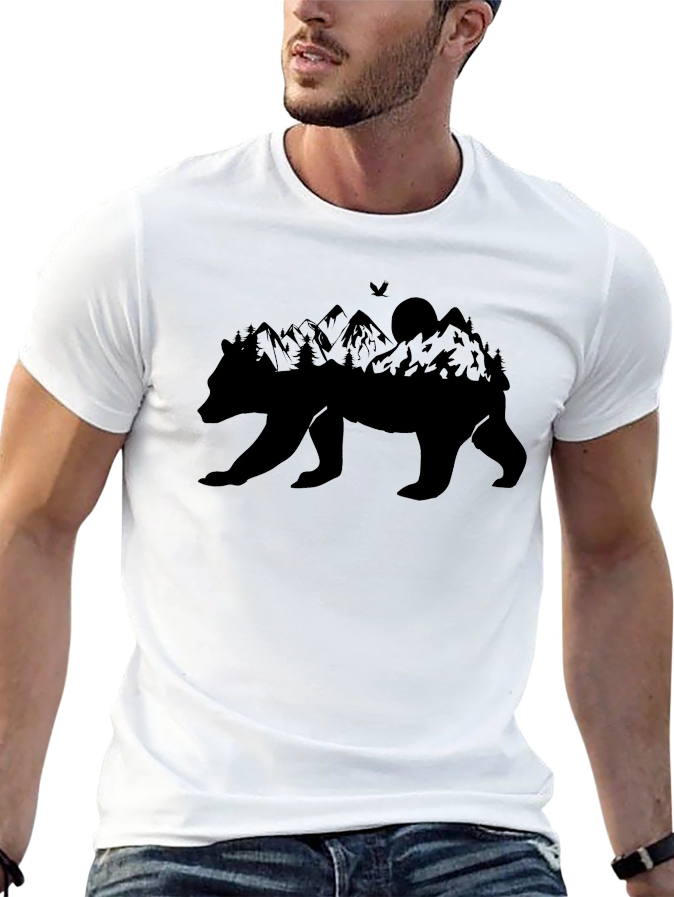 Bear Mountain Silhouette Graphic Tee - Black