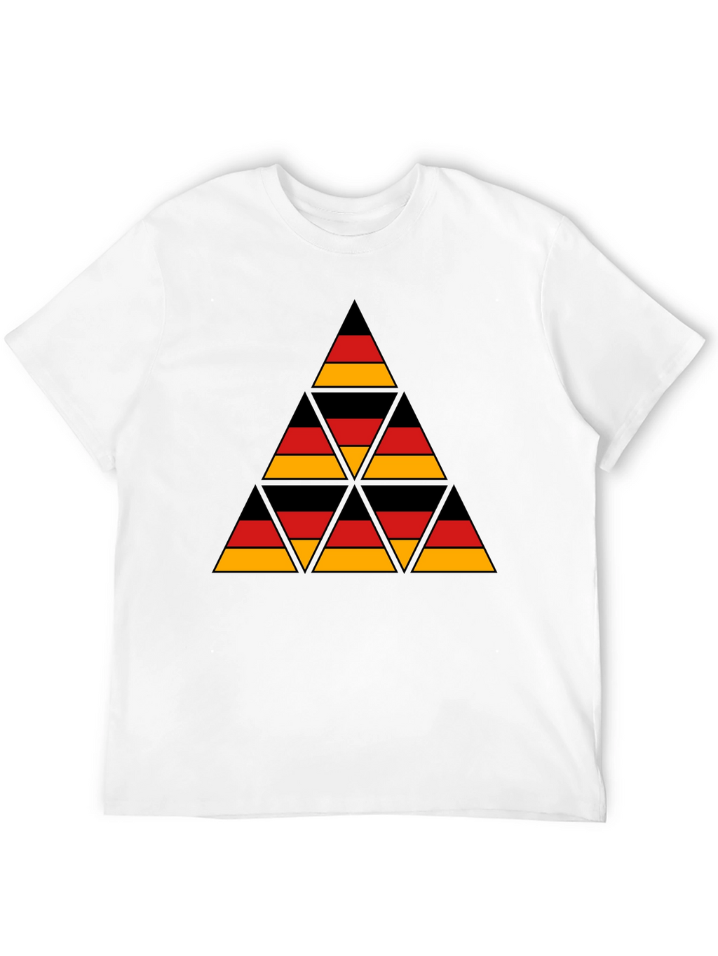 German Flag Triangle T-Shirt - Black Cotton Tee